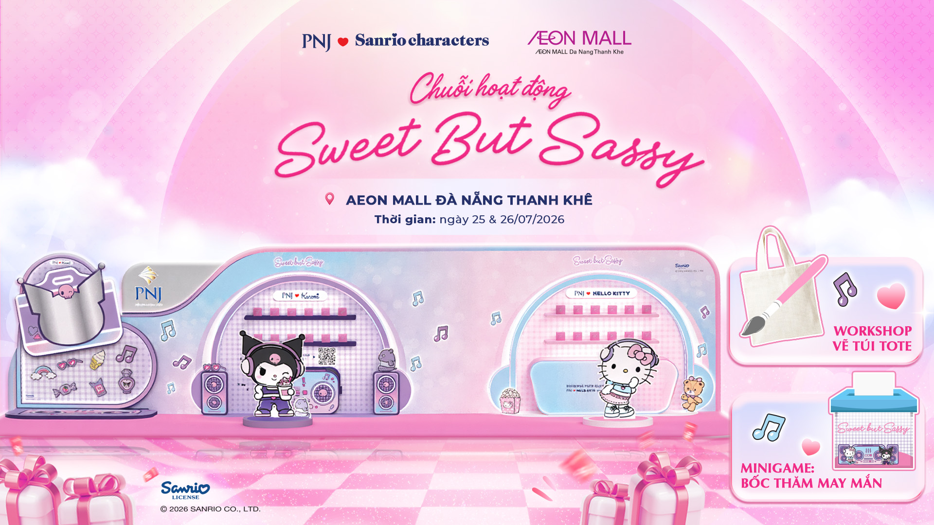 Trải Nghiệm Không Gian PNJ x Sanrio Characters Tại AEON MALL Đà Nẵng Thanh Khê