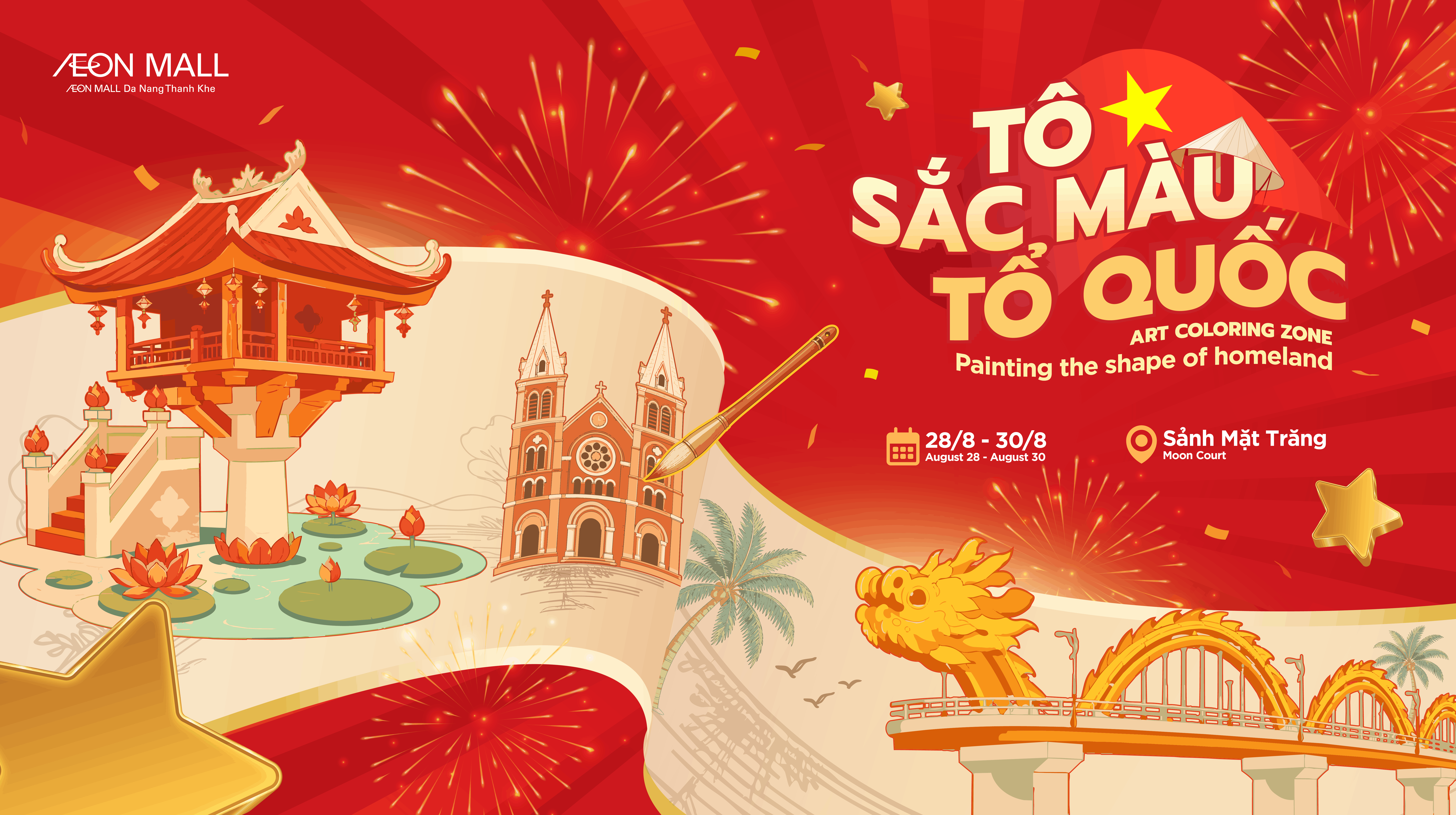 Hoạt Động Trải Nghiệm "Tô Sắc Màu Tổ Quốc" Tại Sảnh Mặt Trăng - AEON MALL Đà Nẵng Thanh Khê
