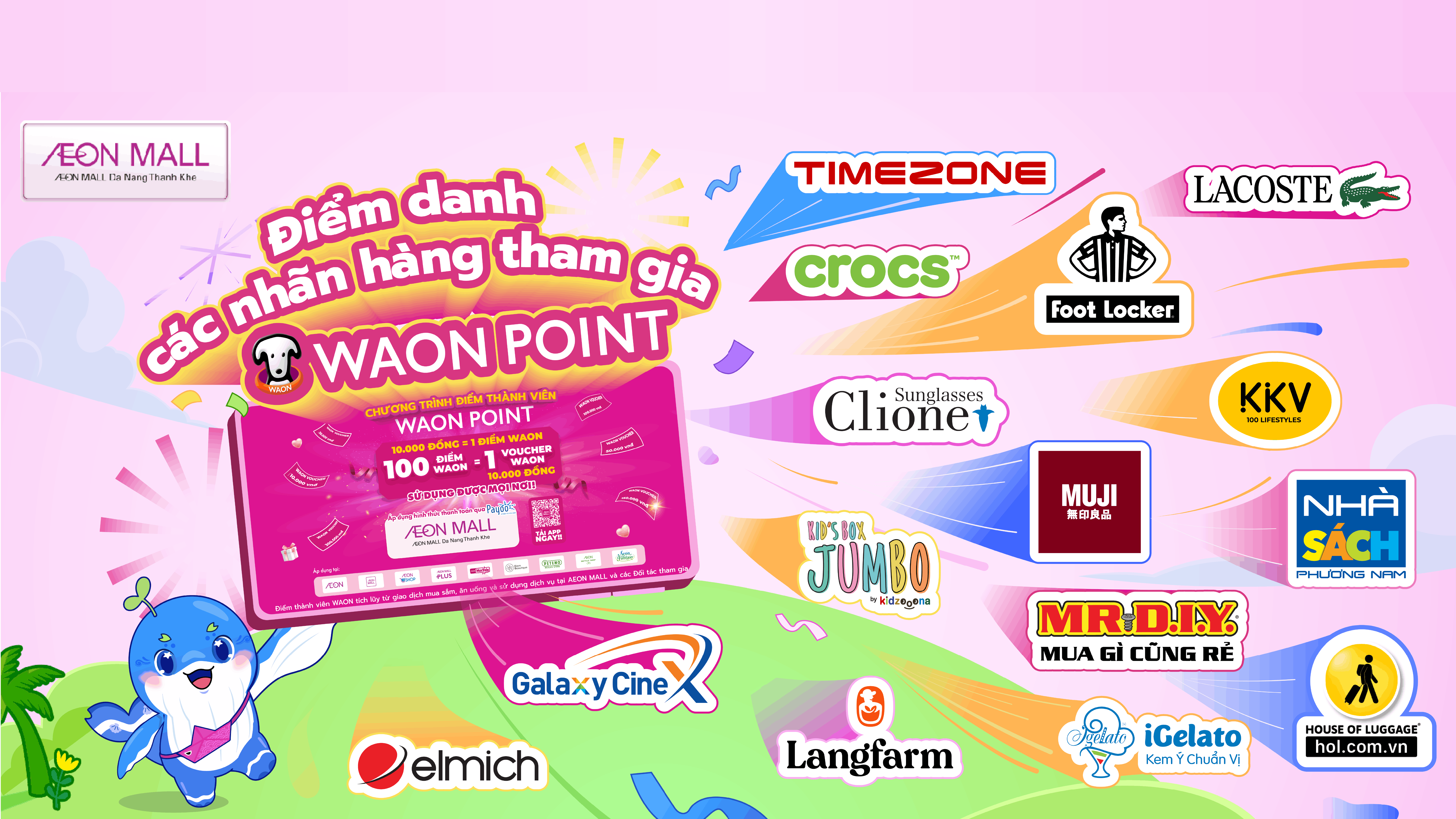 Danh Sách Nhãn Hàng Tham Gia Tích Điểm WAON POINT Tại AEON MALL Đà Nẵng Thanh Khê