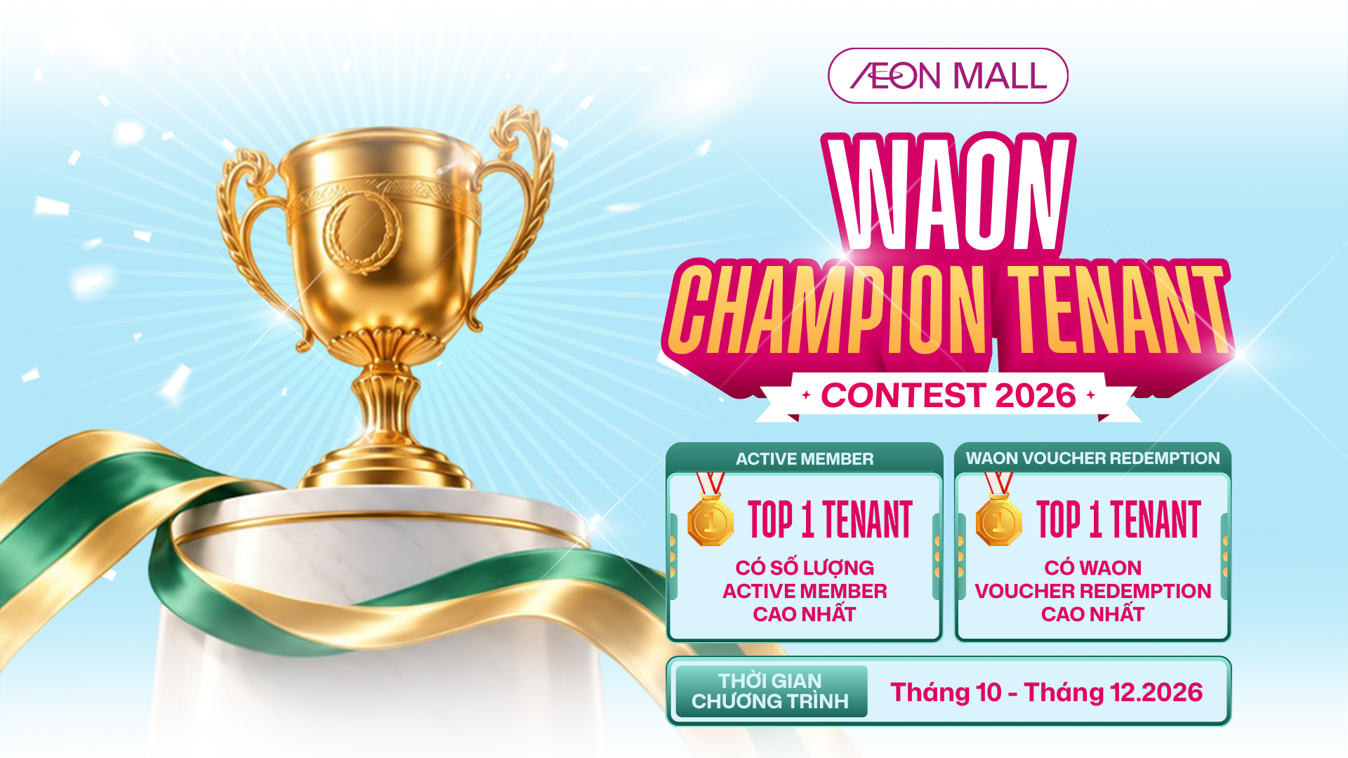 Thông Báo: Cuộc Thi "WAON Tenant Contest 2026" Dành Cho Các Gian Hàng Tại AEON MALL Đà Nẵng Thanh Khê