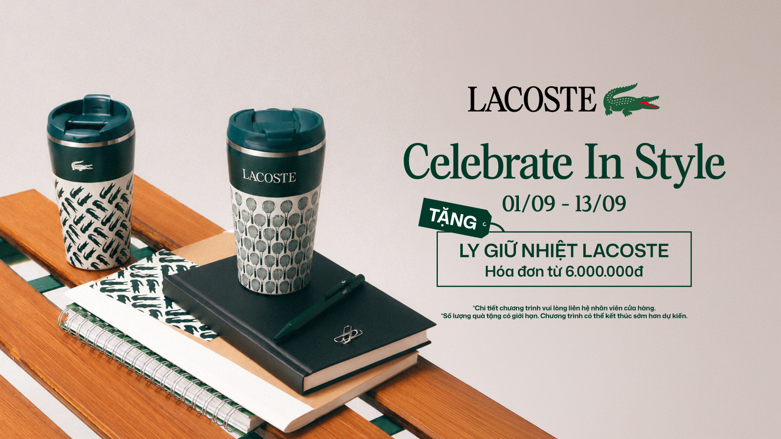 Lacoste Celebrate In Style: Tặng Ly Giữ Nhiệt Mừng Đại Lễ Quốc Khánh 2/9