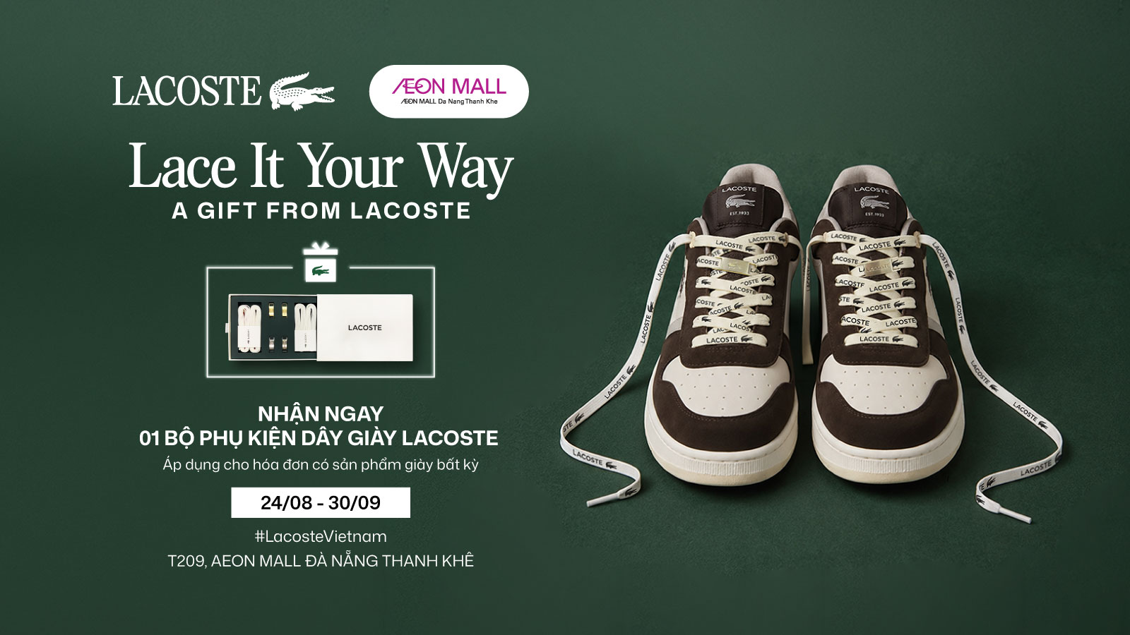 Lacoste "Lace It Your Way": Tặng Bộ Phụ Kiện Dây Giày Độc Quyền Khi Mua Giày