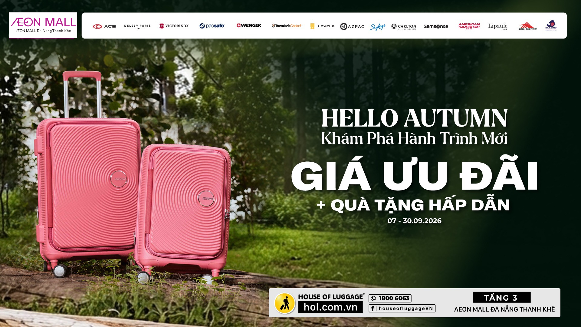 Ưu Đãi "Hello Autumn" Từ House Of Luggage: Giảm Đến 50% Vali, Balo & Túi Xách