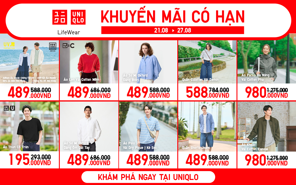 Tuần Lễ Ưu Đãi Mua Sắm Đón Lễ Tại UNIQLO AEON MALL Đà Nẵng Thanh Khê: Ưu Đãi Chỉ Từ 146.000 VNĐ