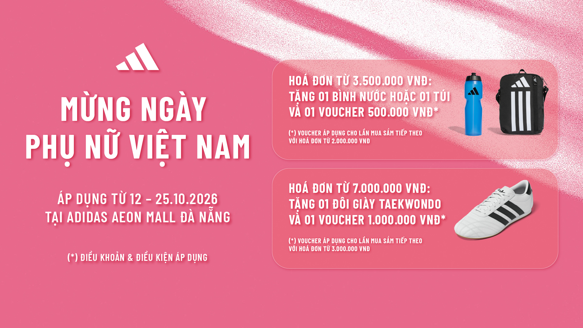 Adidas | Ưu Đãi Độc Quyền Mừng Ngày Phụ Nữ Việt Nam 20/10 Tại AEON MALL