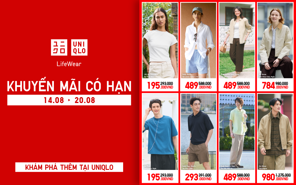 Tuần Lễ Ưu Đãi Giới Hạn Tại UNIQLO AEON MALL Đà Nẵng Thanh Khê: Chỉ Từ 195.000 VNĐ