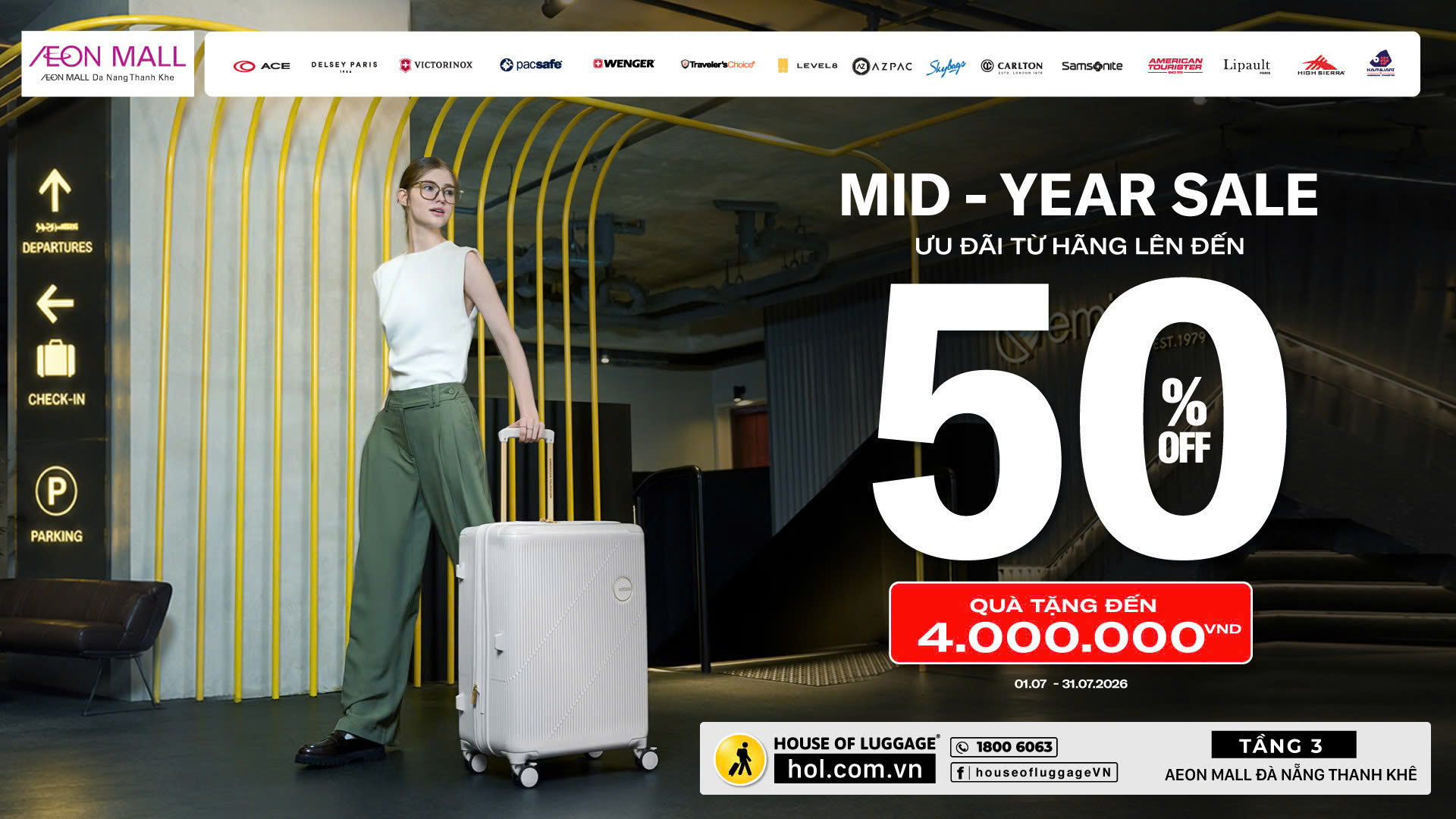 Chương Trình Mid Year Sale: Ưu Đãi Vali Quốc Tế Đến 50% Tại House Of Luggage