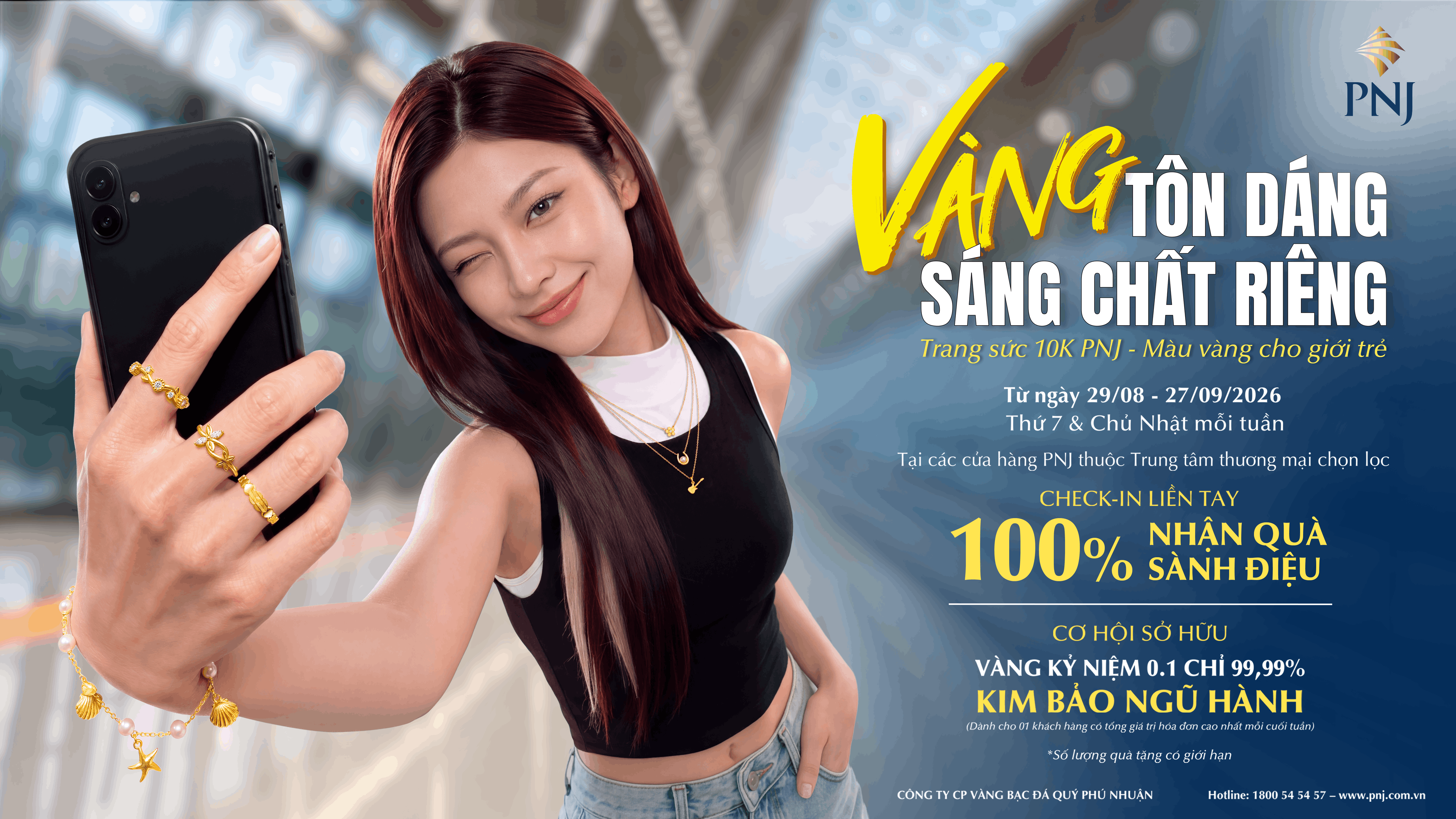 Check-In Nhận Quà PNJ: Cơ Hội Sở Hữu Vàng Kỷ Niệm 0.1 Chỉ 99,99% Kim Bảo Ngũ Hành