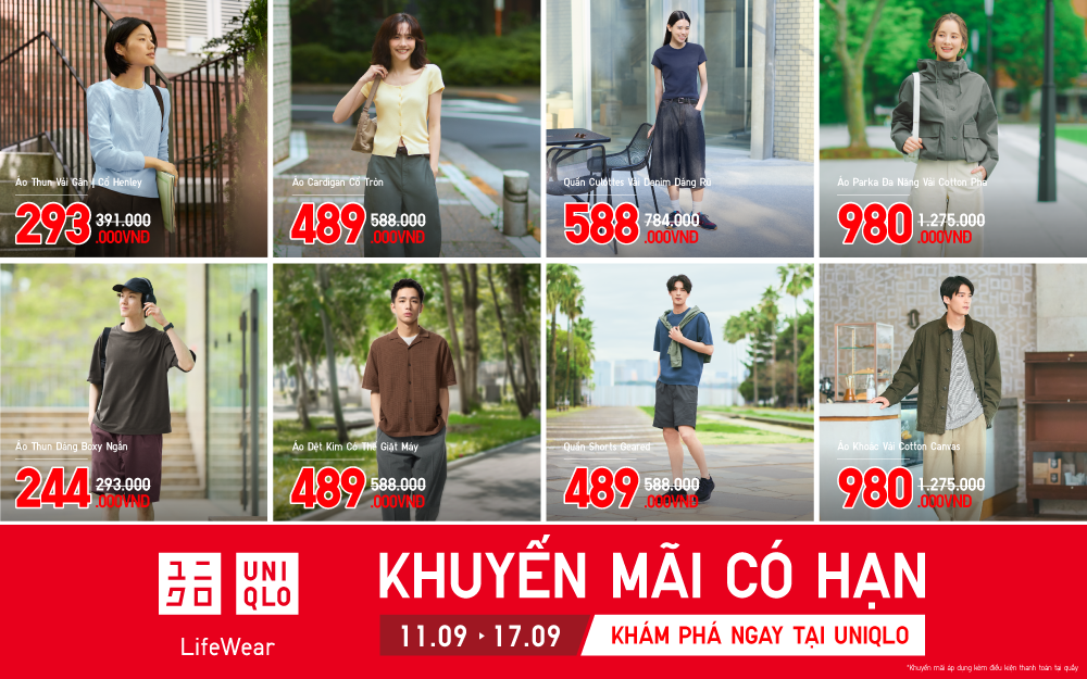 Làm Mới Phong Cách Hằng Ngày Cùng UNIQLO: Khuyến Mãi Có Hạn Từ 11/09 Đến 17/09