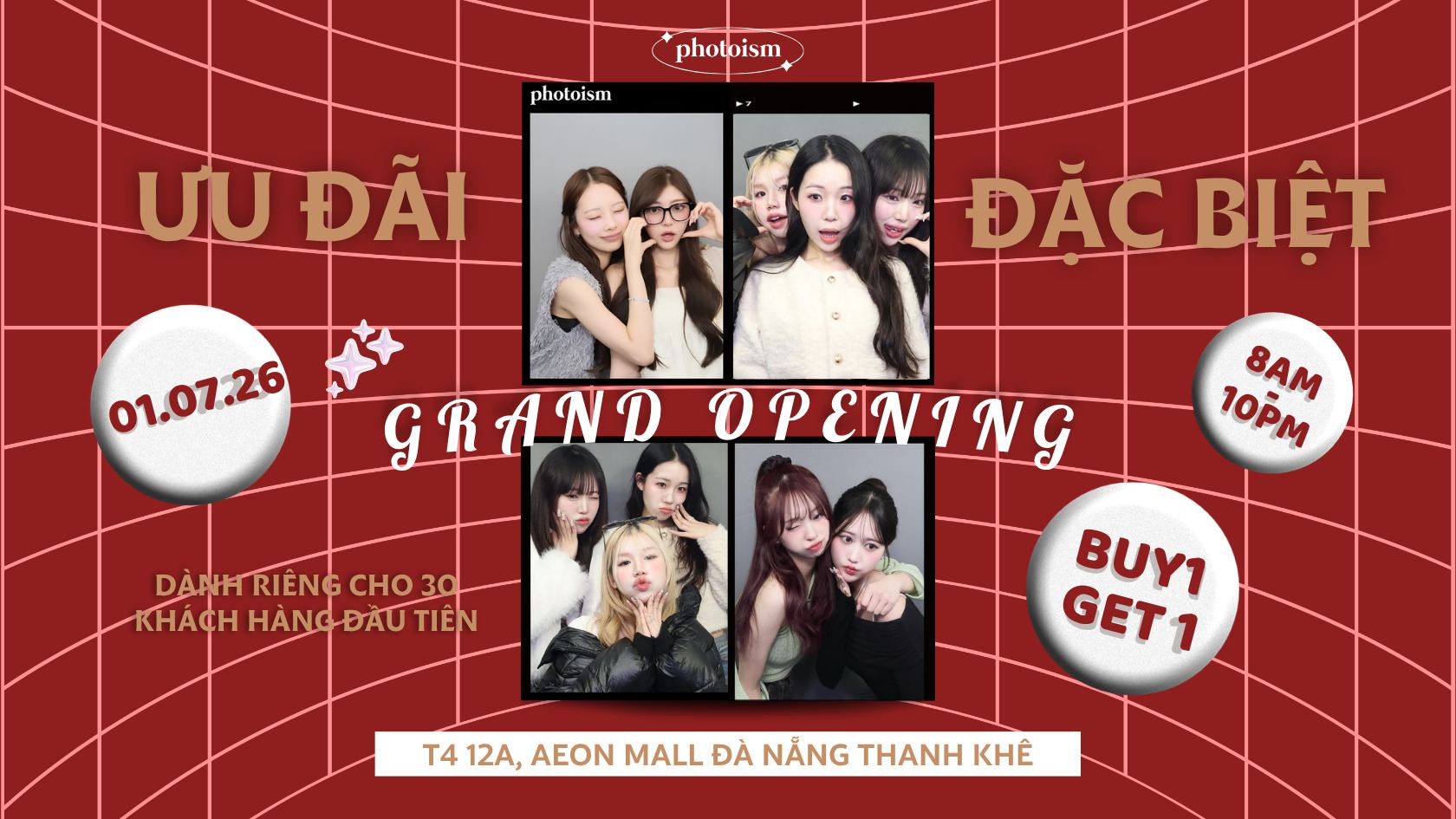 PHOTOISM KHAI TRƯƠNG TẠI AEON MALL ĐÀ NẴNG THANH KHÊ: CHỤP 1 TẶNG 1 CHO 30 KHÁCH HÀNG SỚM NHẤT