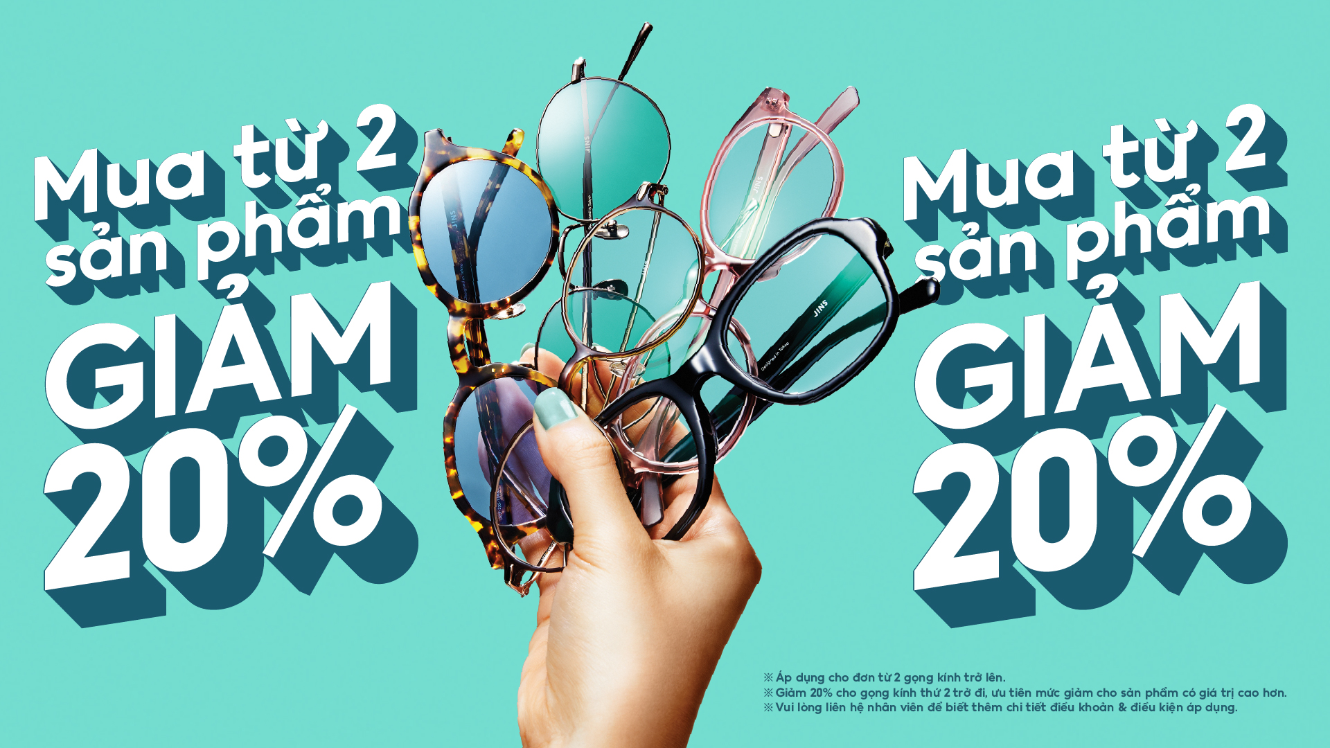 Ưu Đãi Mua 2 Gọng Kính Giảm 20% Cho Sản Phẩm Giá Cao Hơn Tại JINS AEON MALL Đà Nẵng Thanh Khê