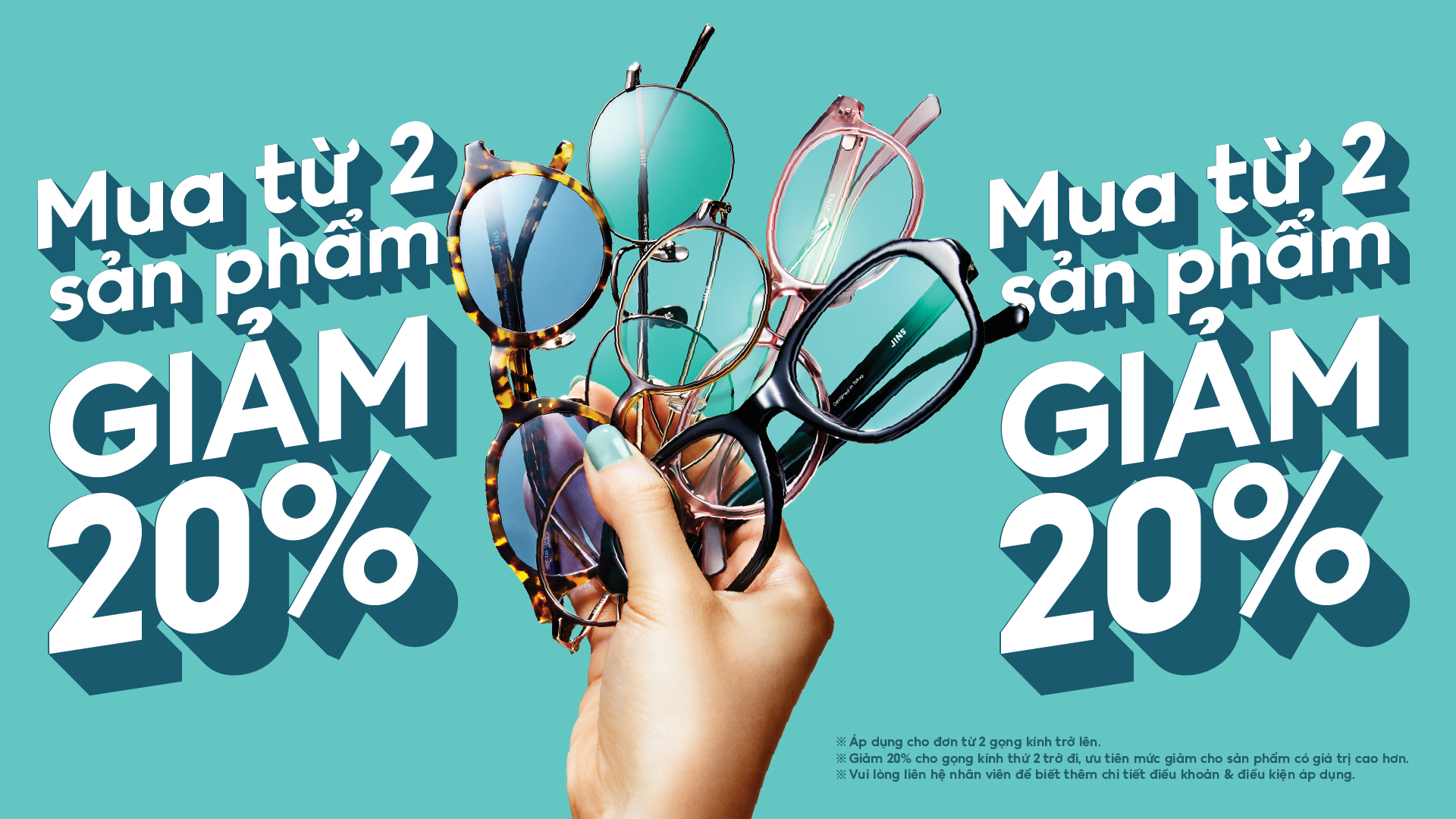Nhân Đôi Phong Cách: Ưu Đãi 20% Khi Mua Từ 2 Gọng Kính Tại JINS