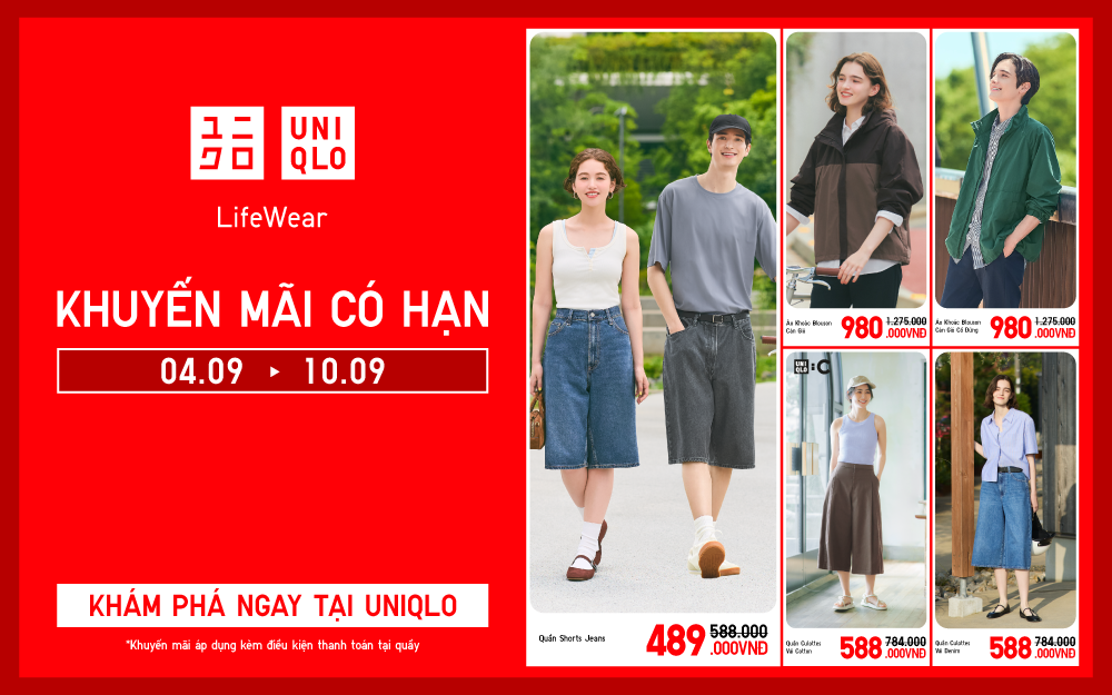 Khuyến Mãi Có Hạn Chào Tháng 9 Năng Động Cùng UNIQLO