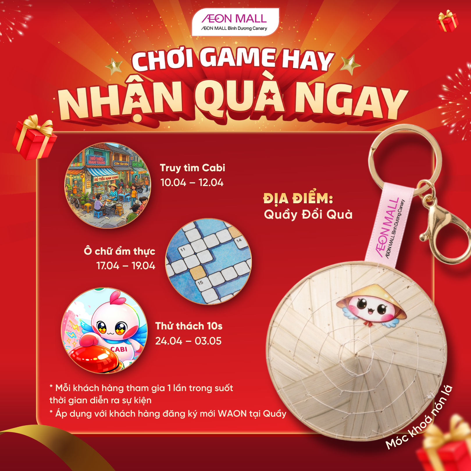 CHƠI GAME HAY – NHẬN QUÀ NGAY: MÓC KHÓA NÓN LÁ PHIÊN BẢN GIỚI HẠN ĐẠI LỄ!