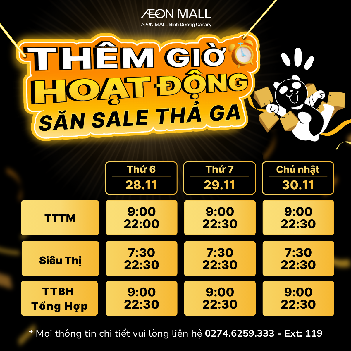 GIỜ HOẠT ĐỘNG BLACK FRIDAY 2025