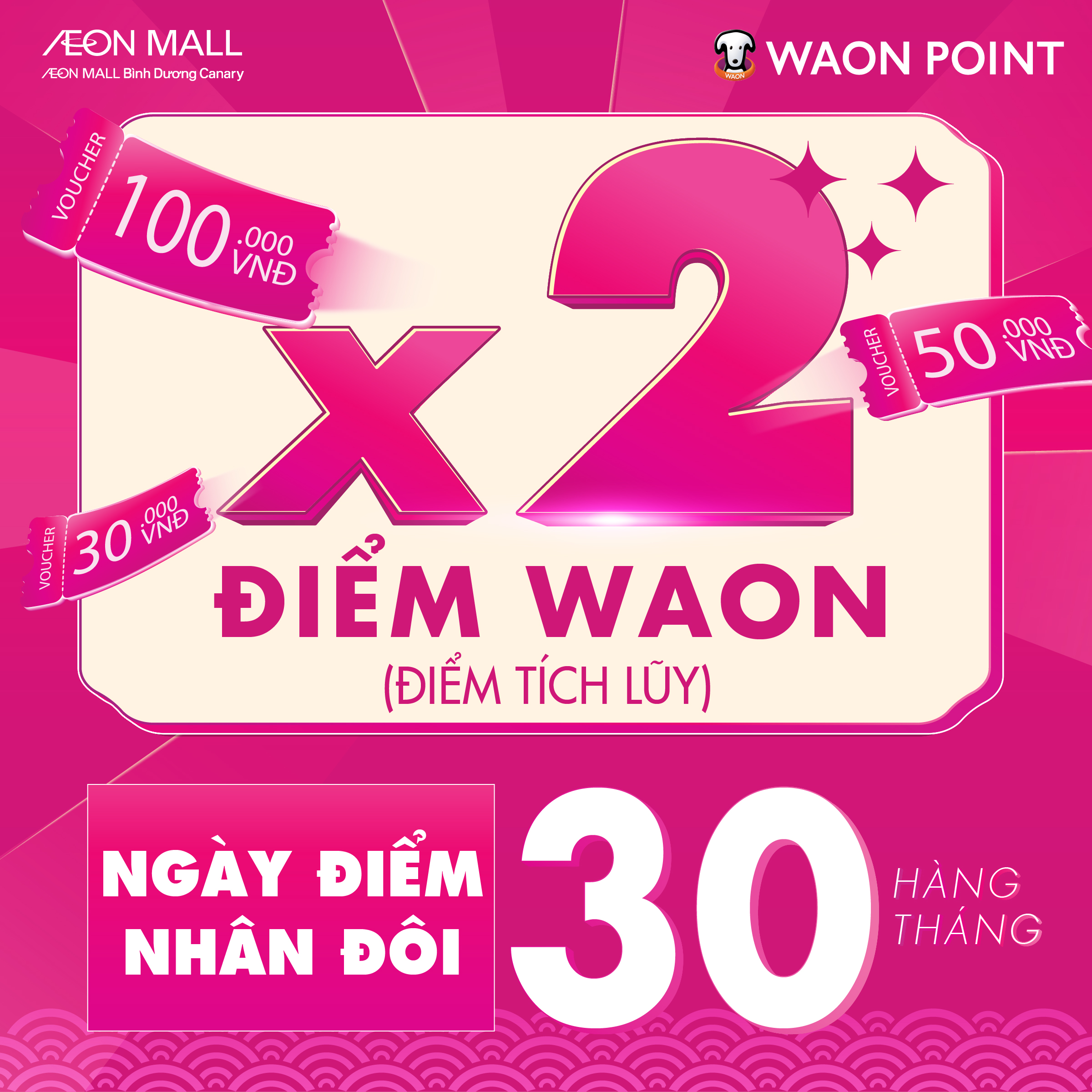 WAON DEAL TỚI ĐÂY! CƠ HỘI X2 ĐIỂM WAON MỖI THÁNG