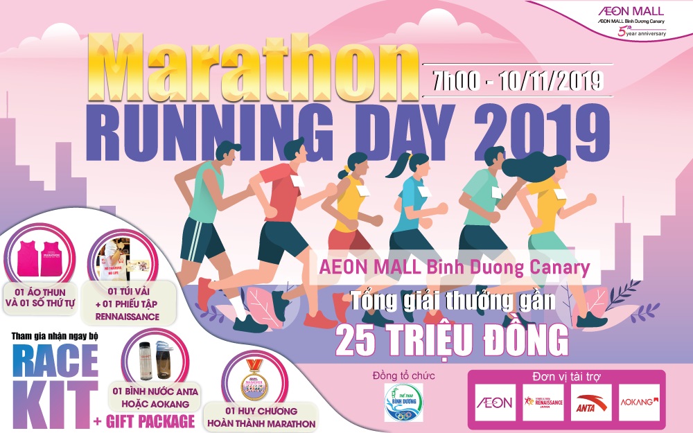 MARATHON – RUNNING DAY 2019 CÙNG AEON MALL BÌNH DƯƠNG CANARY