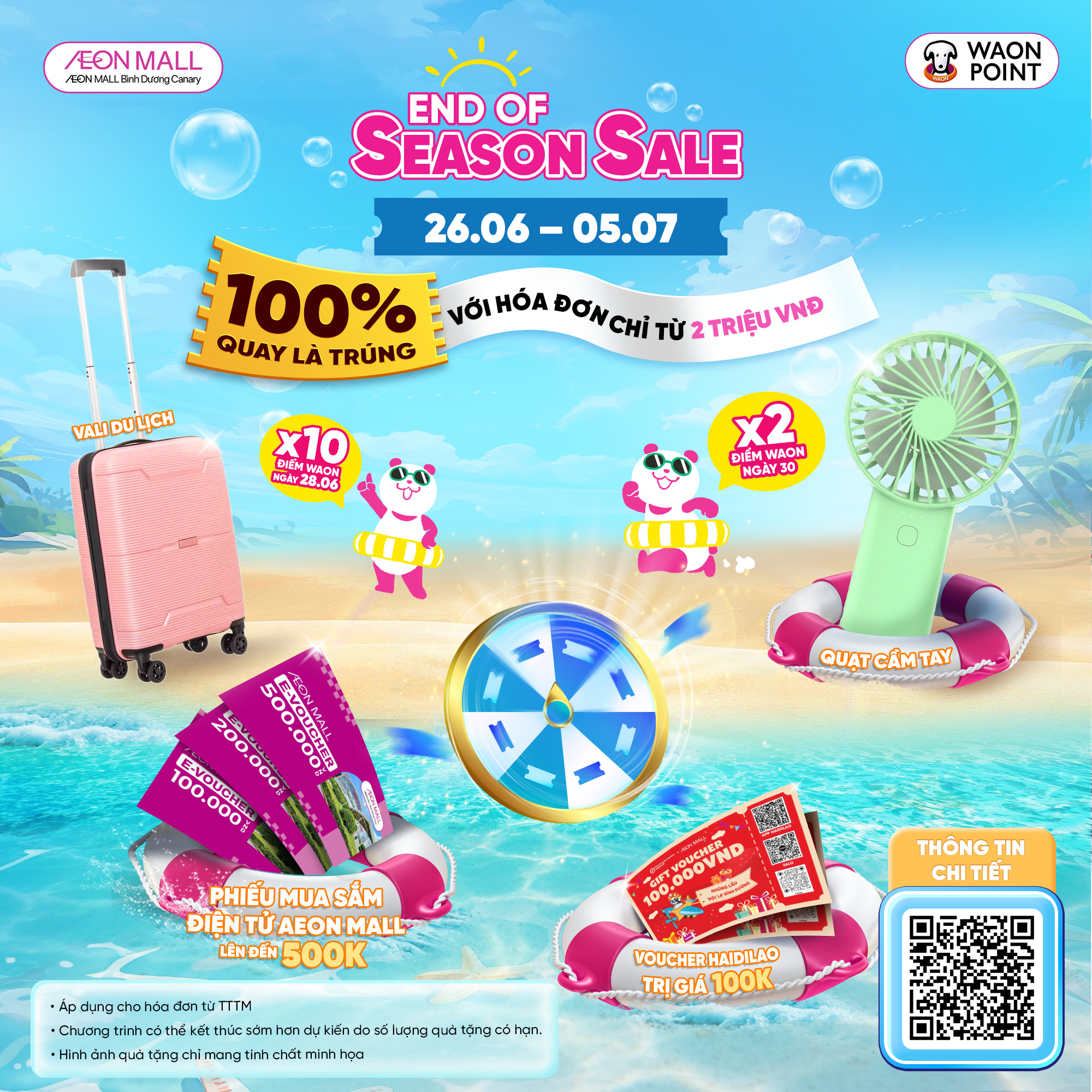 END OF SEASON SALE 2026 TẠI AEON MALL BÌNH DƯƠNG CANARY: GIẢM GIÁ ĐẾN 50%++, ĐỔI QUÀ 100% TRÚNG