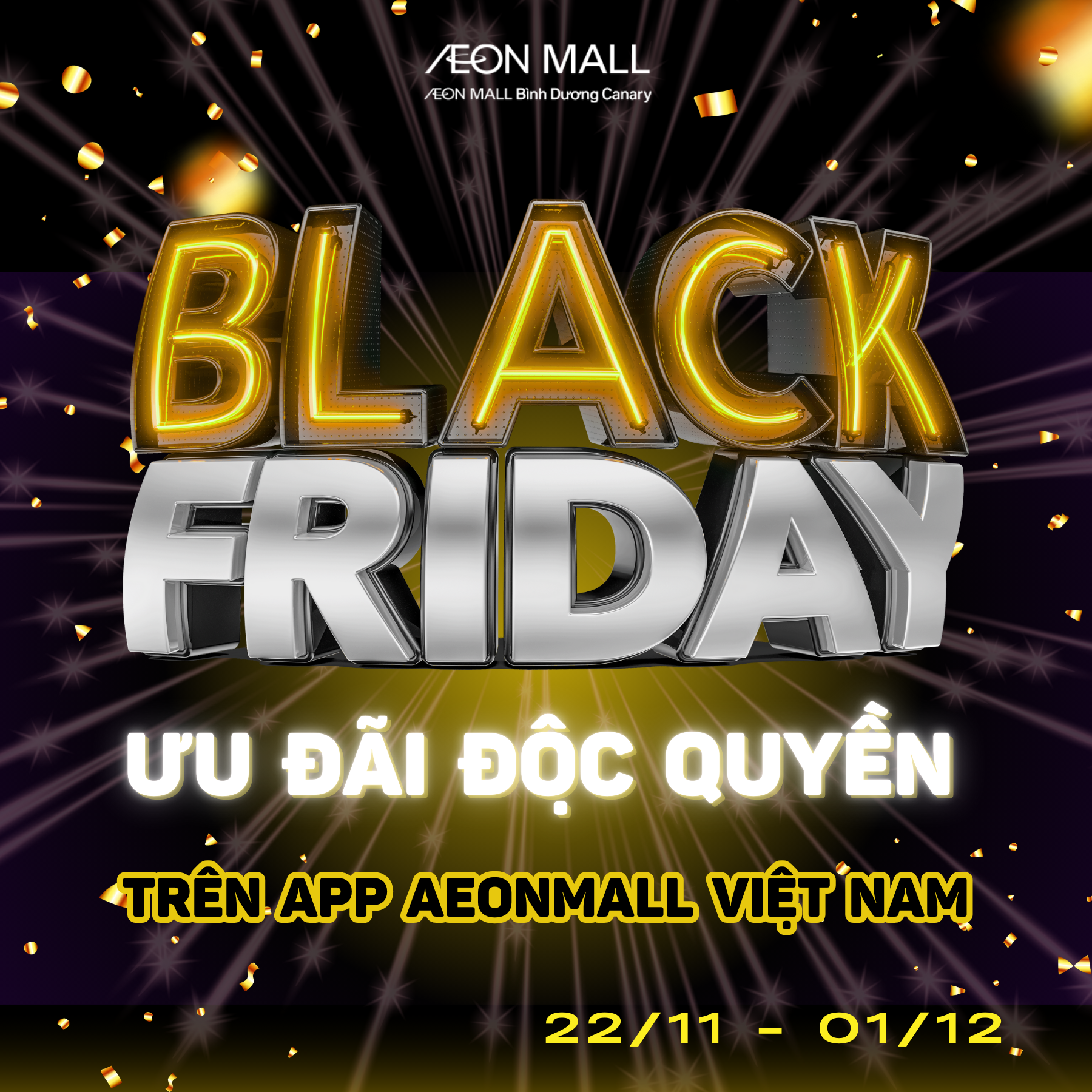 BLACK FRIDAY 2024 – SĂN ƯU ĐÃI ĐỘC QUYỀN TRÊN APP AEON MALL VIỆT NAM