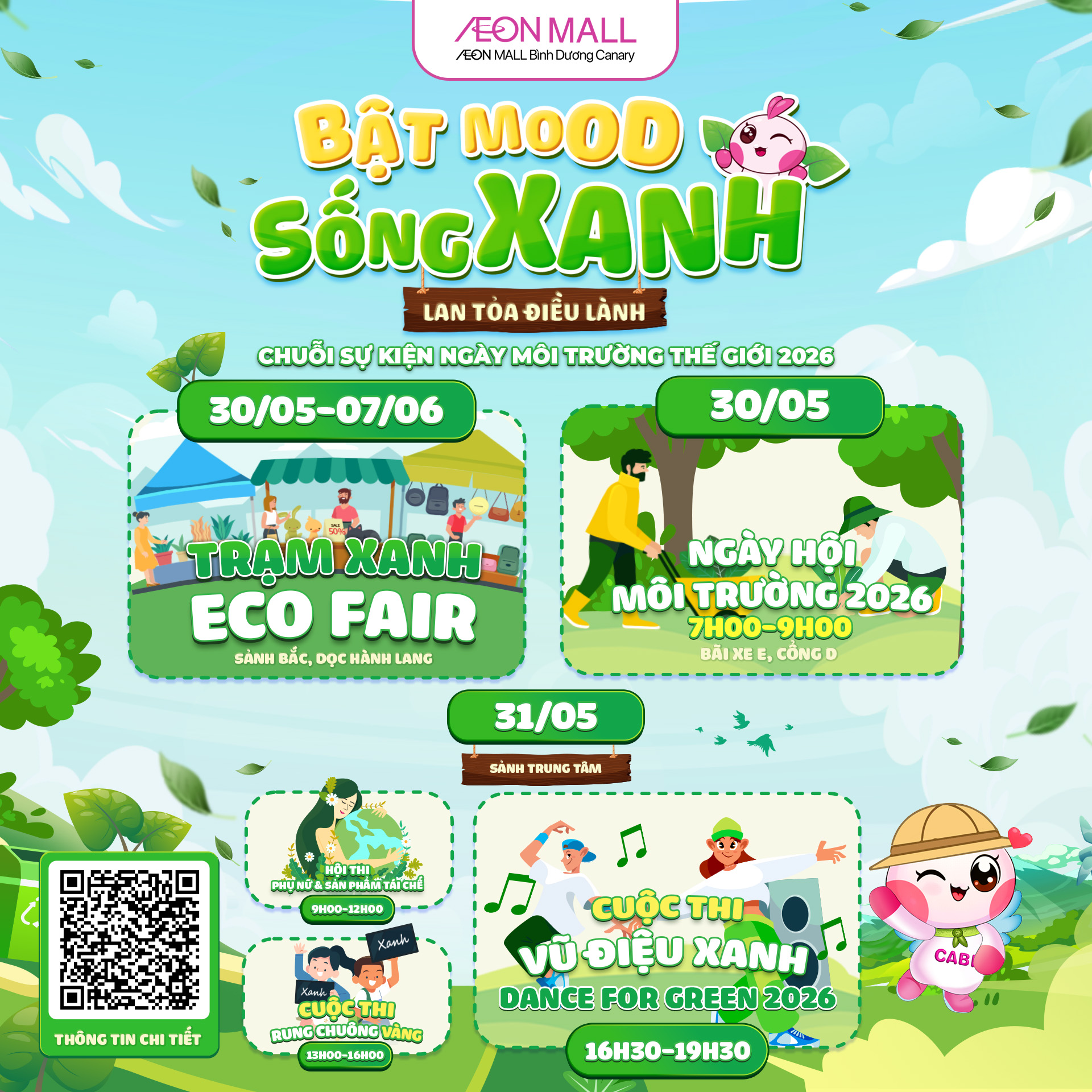 BẬT MOOD SỐNG XANH – LAN TỎA ĐIỀU LÀNH: CHUỖI SỰ KIỆN NGÀY MÔI TRƯỜNG THẾ GIỚI 2026 TẠI AEON MALL BÌNH DƯƠNG CANARY