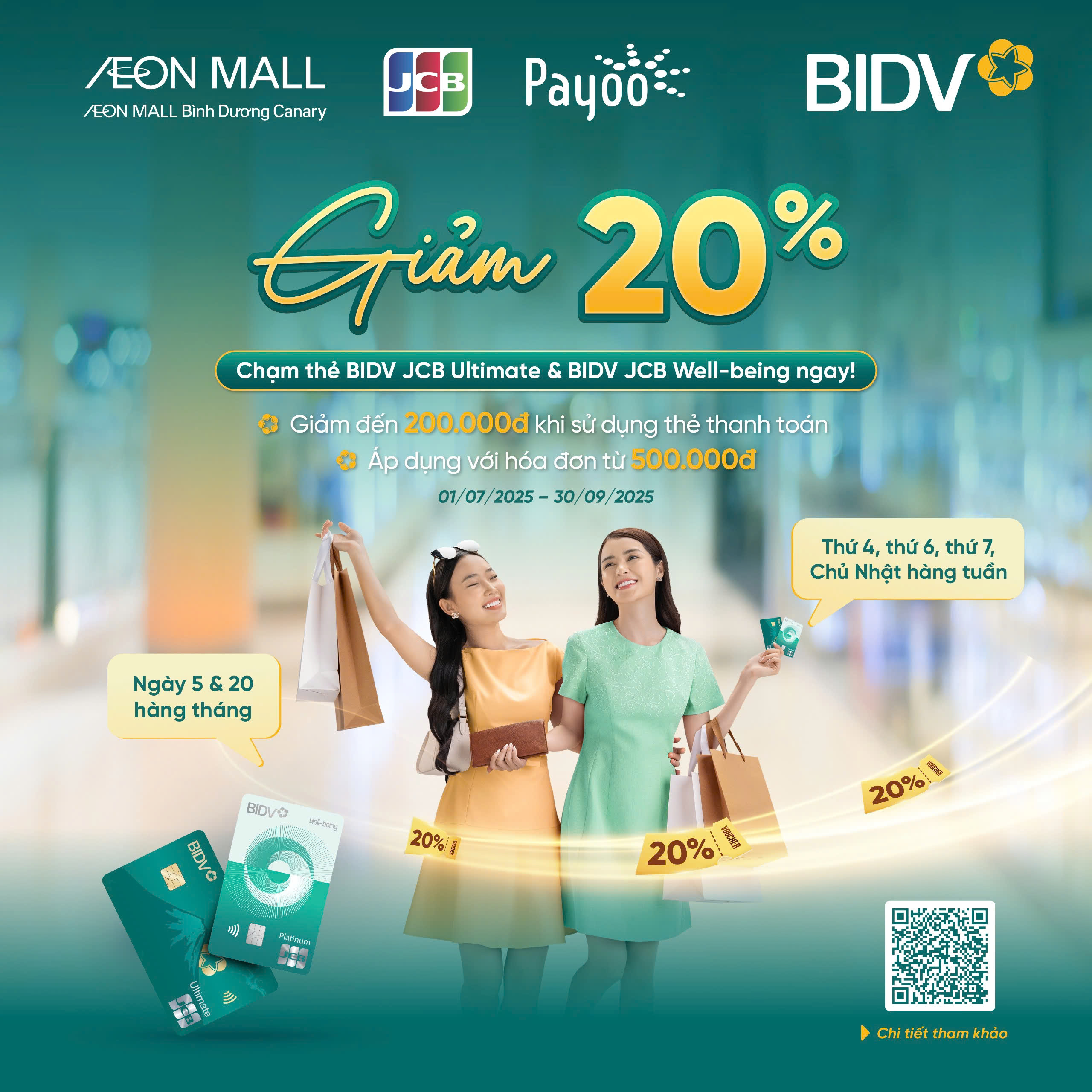 GIẢM 20% KHI THANH TOÁN BẰNG THẺ BIDV JCB TẠI AEON MALL BÌNH DƯƠNG CANARY