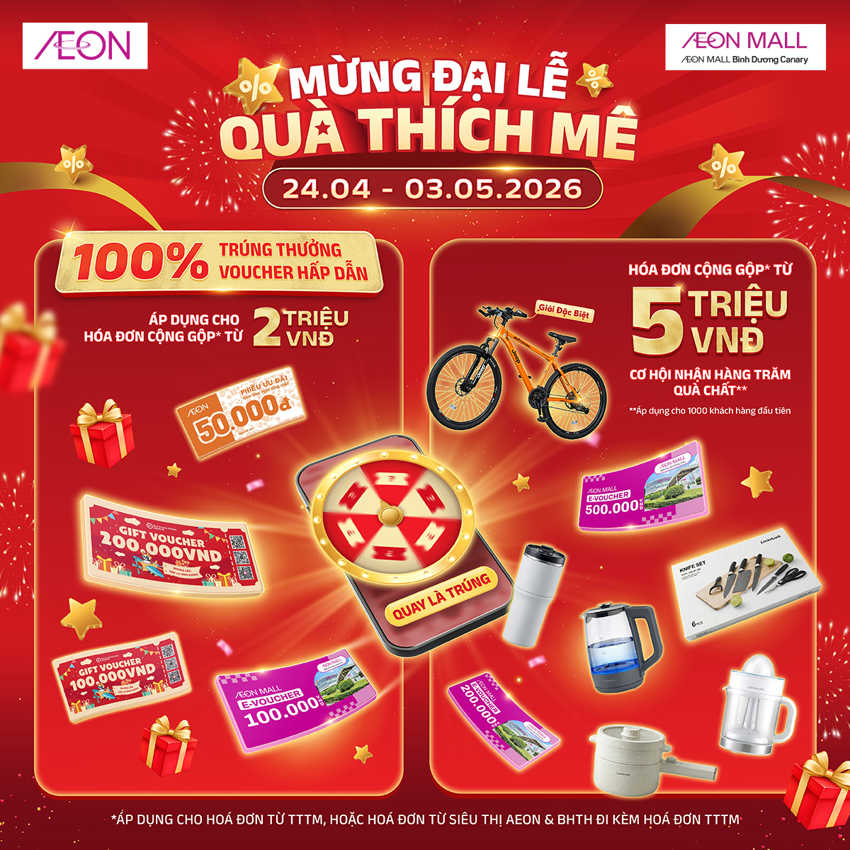 [100% TRÚNG THƯỞNG] MỪNG ĐẠI LỄ - QUÀ THÍCH MÊ