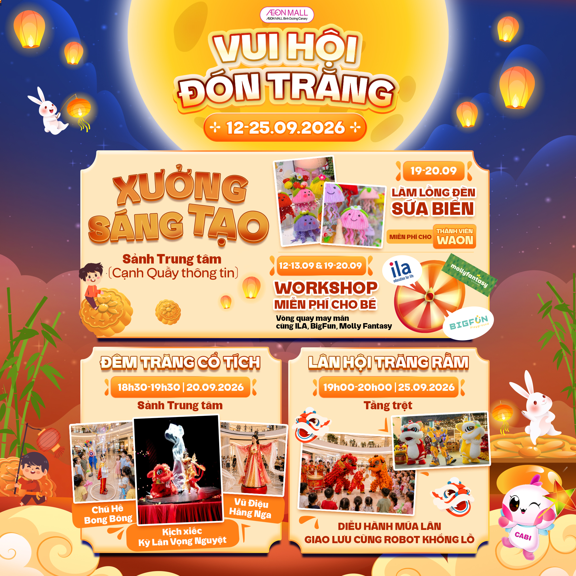 VUI HỘI ĐÓN TRĂNG – HẸN NHAU ĐÓN MÙA TRĂNG RỘN RÀNG TẠI AEON MALL BÌNH DƯƠNG CANARY
