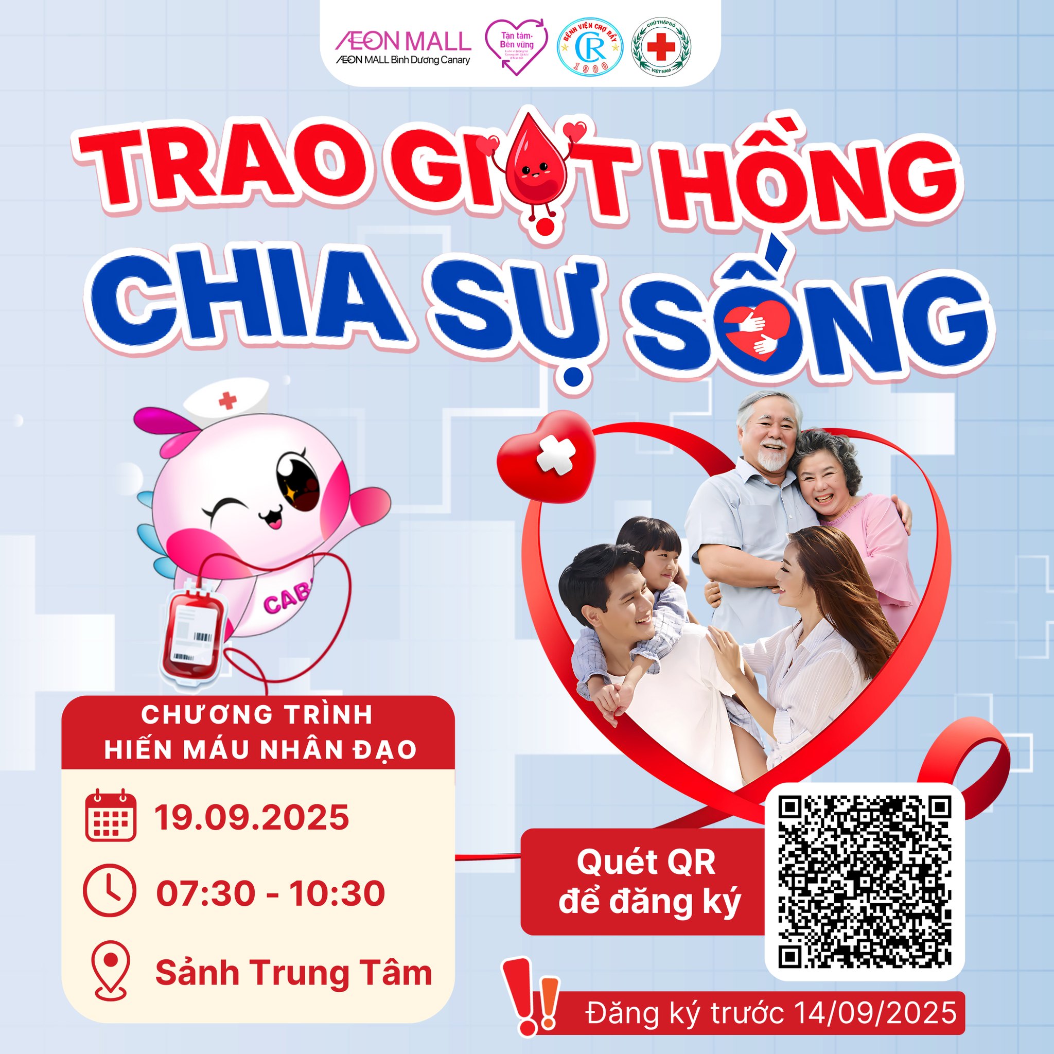ĐĂNG KÝ HIẾN MÁU NHÂN ĐẠO TẠI AEON MALL BÌNH DƯƠNG CANARY