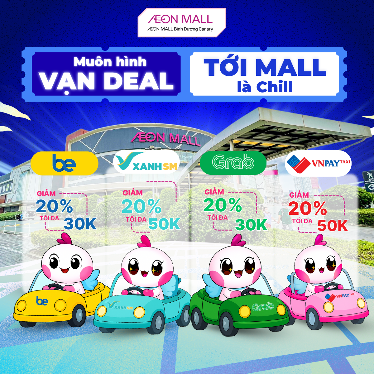 SIÊU DEAL ĐẶT XE TỚI AEON MALL BÌNH DƯƠNG CANARY – ƯU ĐÃI KHỦNG KHÔNG THỂ BỎ LỠ!