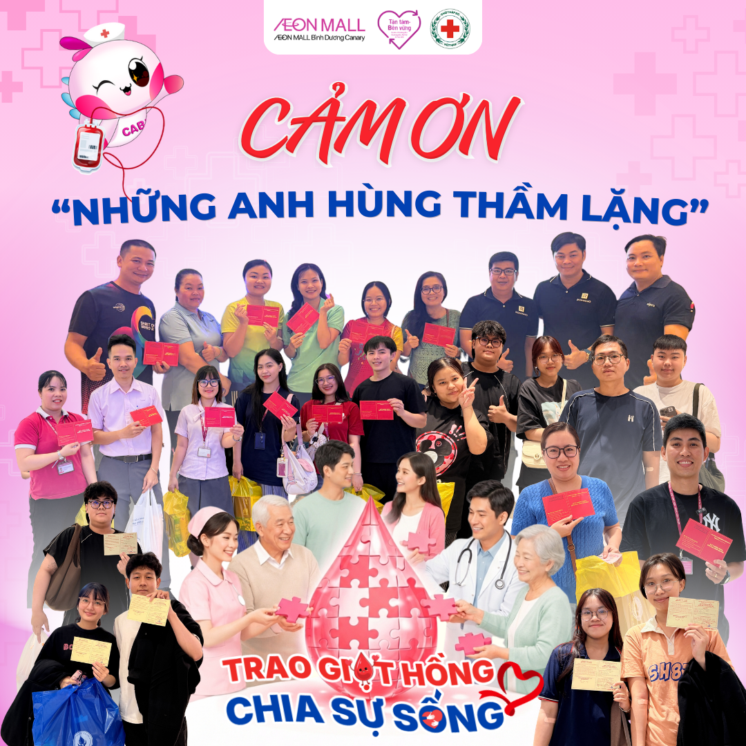 [Recap] Sự Kiện Trao Giọt Hồng - Chia Sự Sống tại AEON MALL Bình Dương Canary