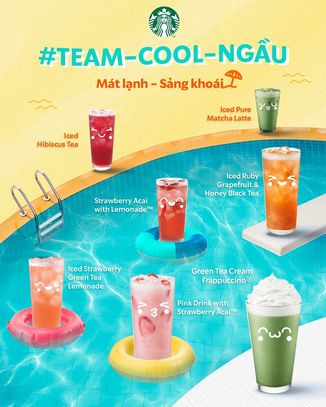 STARBUCKS | 🍹”TRÁNH NÓNG” NGÀY HÈ CÙNG #TEAM-COOL-NGẦU TỪ STARBUCKS