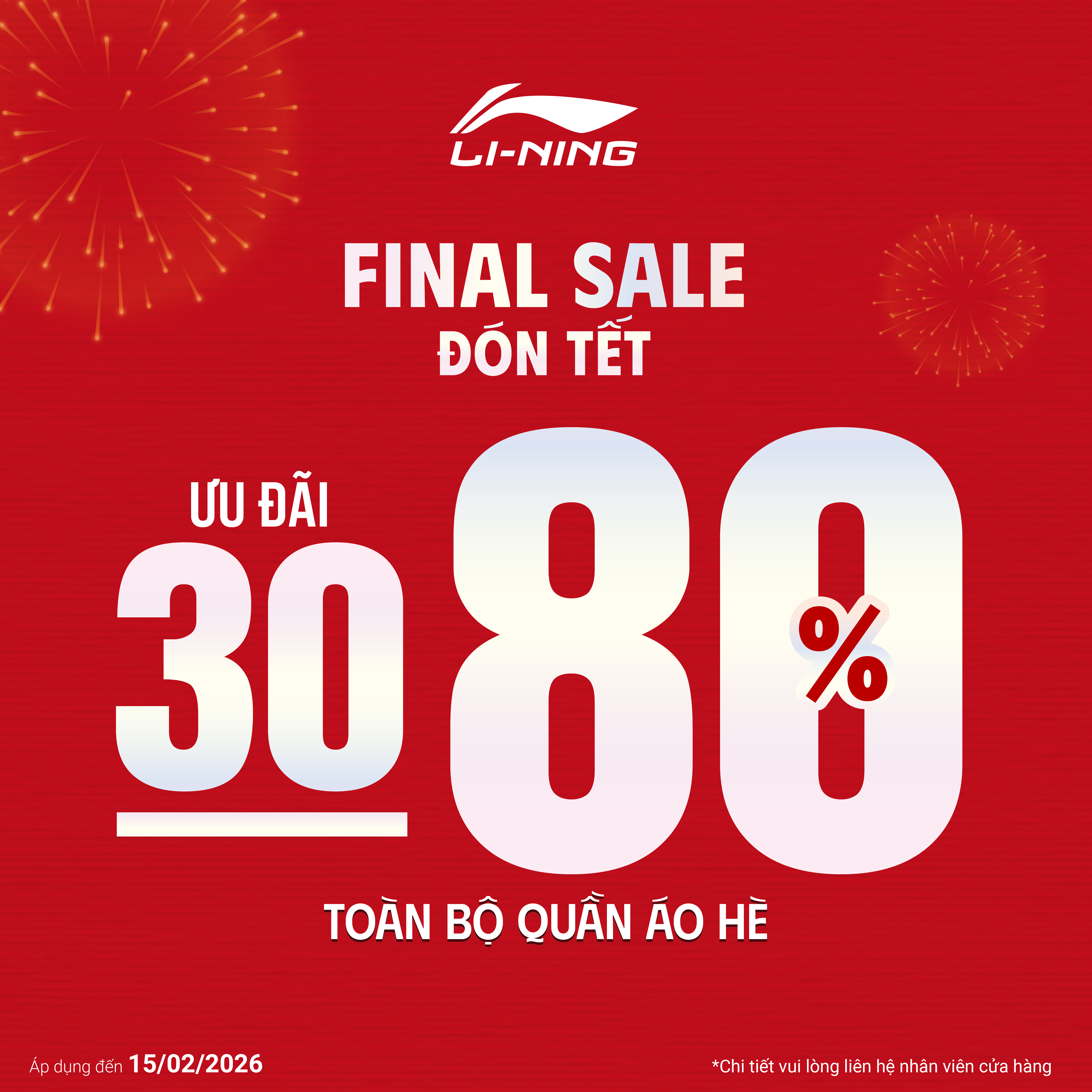 LI-NING - FINAL SALE ĐÓN TẾT – SẮM TÊT THẢ GA CHO CẢ GIA ĐÌNH CÙNG LI-NING🔥