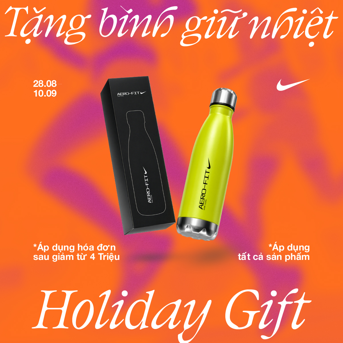 NIKE TẶNG BÌNH GIỮ NHIỆT AERO-FIT CHO HÓA ĐƠN SAU GIẢM TỪ 4 TRIỆU