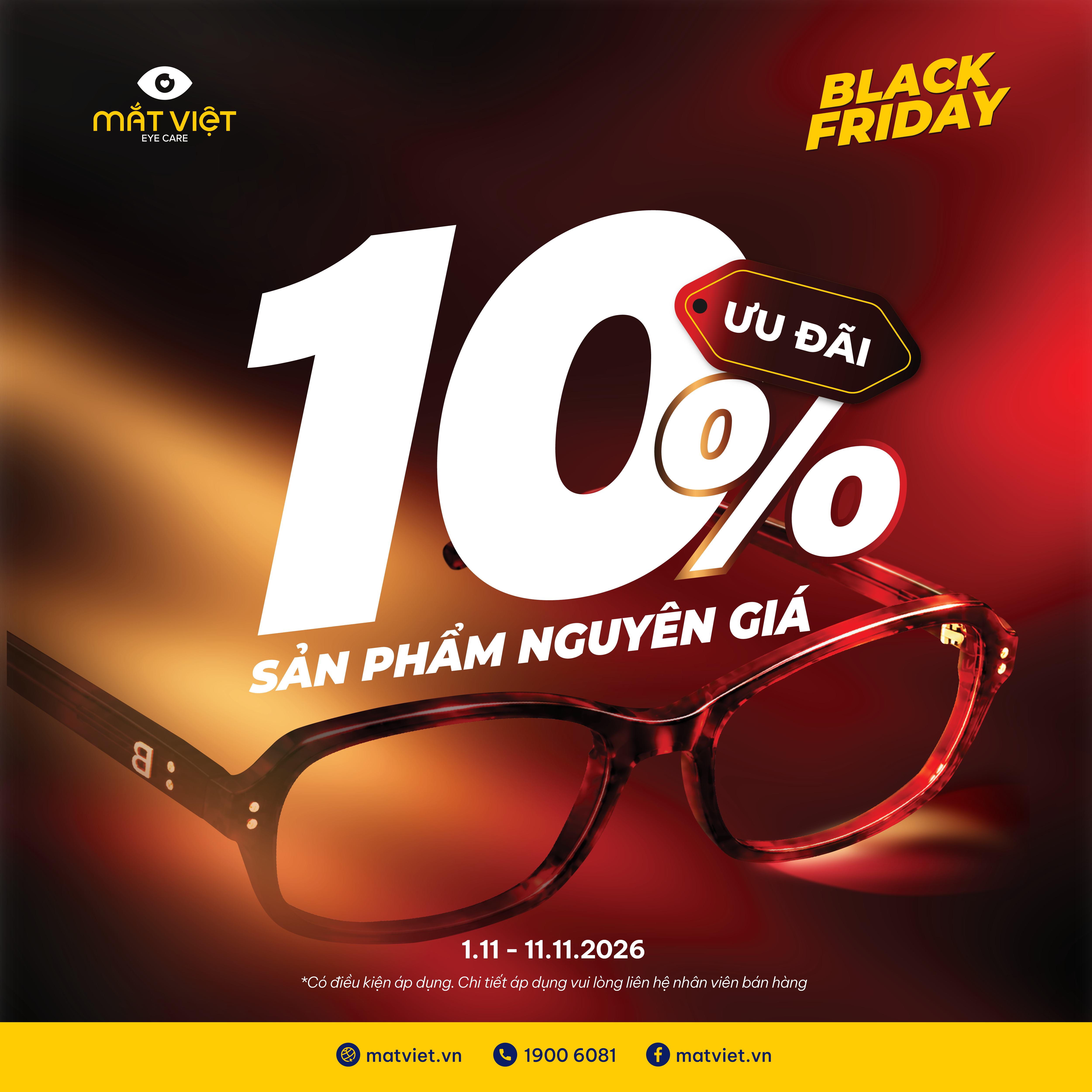 MẮT VIỆT I BLACK FRIDAY CỰC NHIỆT - ƯU ĐÃI MỞ MÀN, SẮM KÍNH THẢ GA!