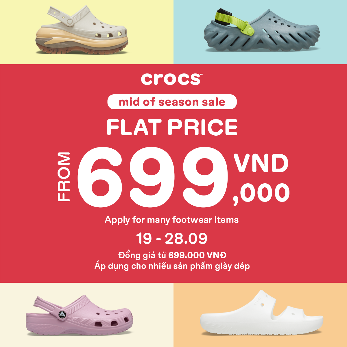 CROCS I Đồng Giá Giữa Mùa, Xịn Không Đùa