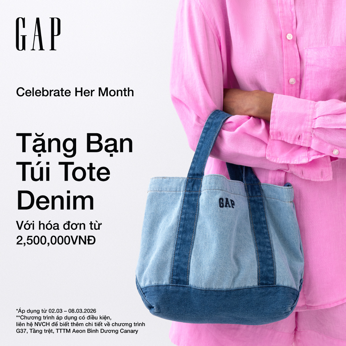 GAP I HAPPY WOMEN'S DAY - NHẬN TÚI TOTE XINH XẮN TẠI GAP
