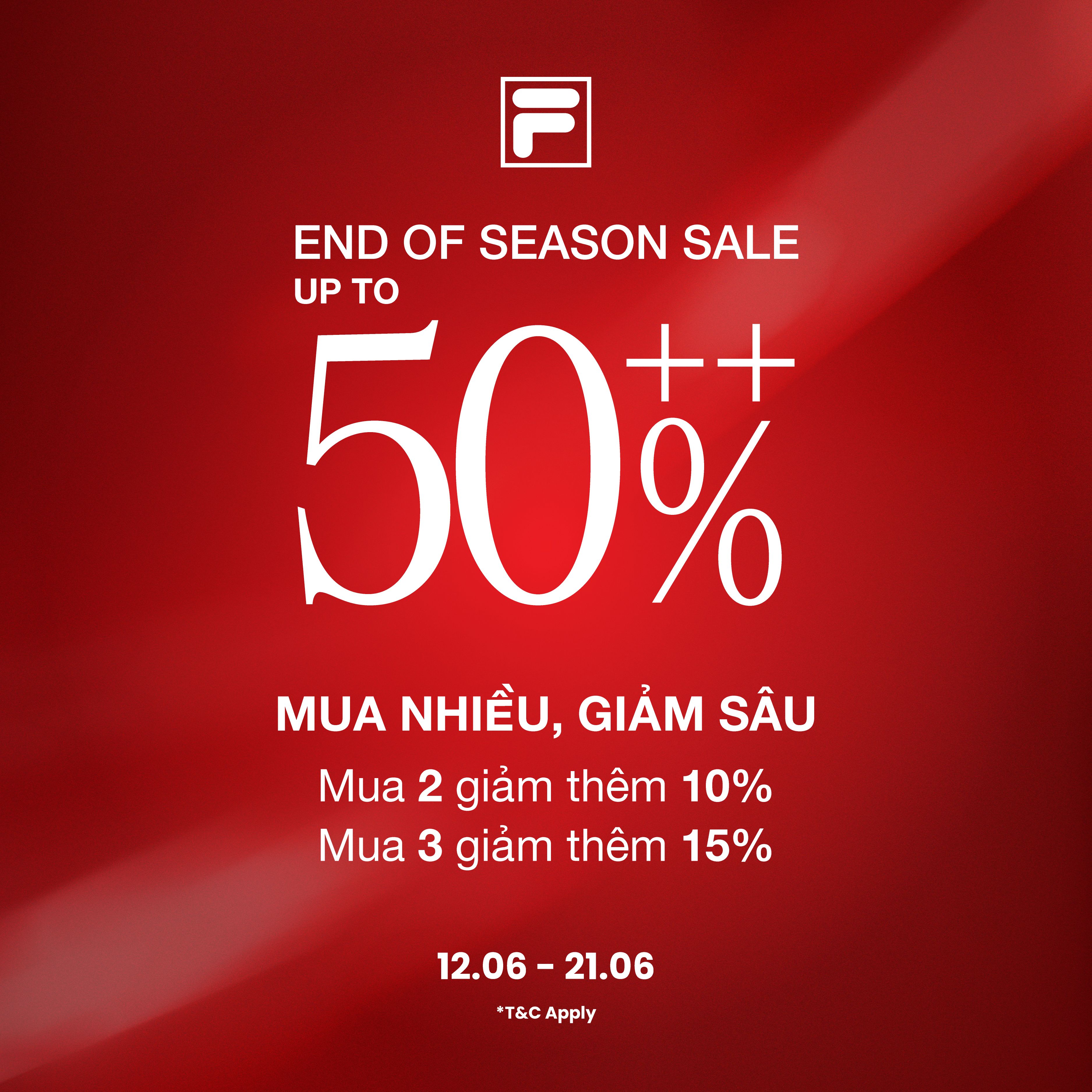 FILA | END OF SEASON SALE – ƯU ĐÃI LÊN ĐẾN 50%++