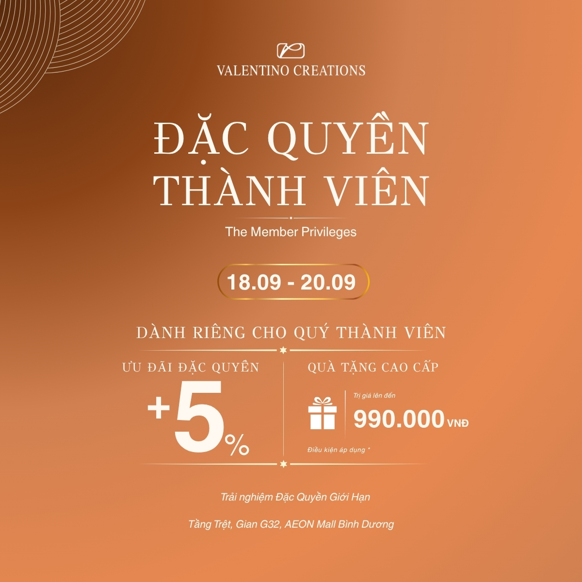 VALENTINO CREATIONS I ĐẶC QUYỀN THÀNH VIÊN - THE MEMBER PRIVILEGES