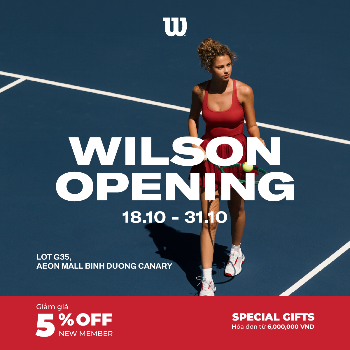 WILSON CHÍNH THỨC CÓ MẶT TẠI AEON MALL BÌNH DƯƠNG CANARY