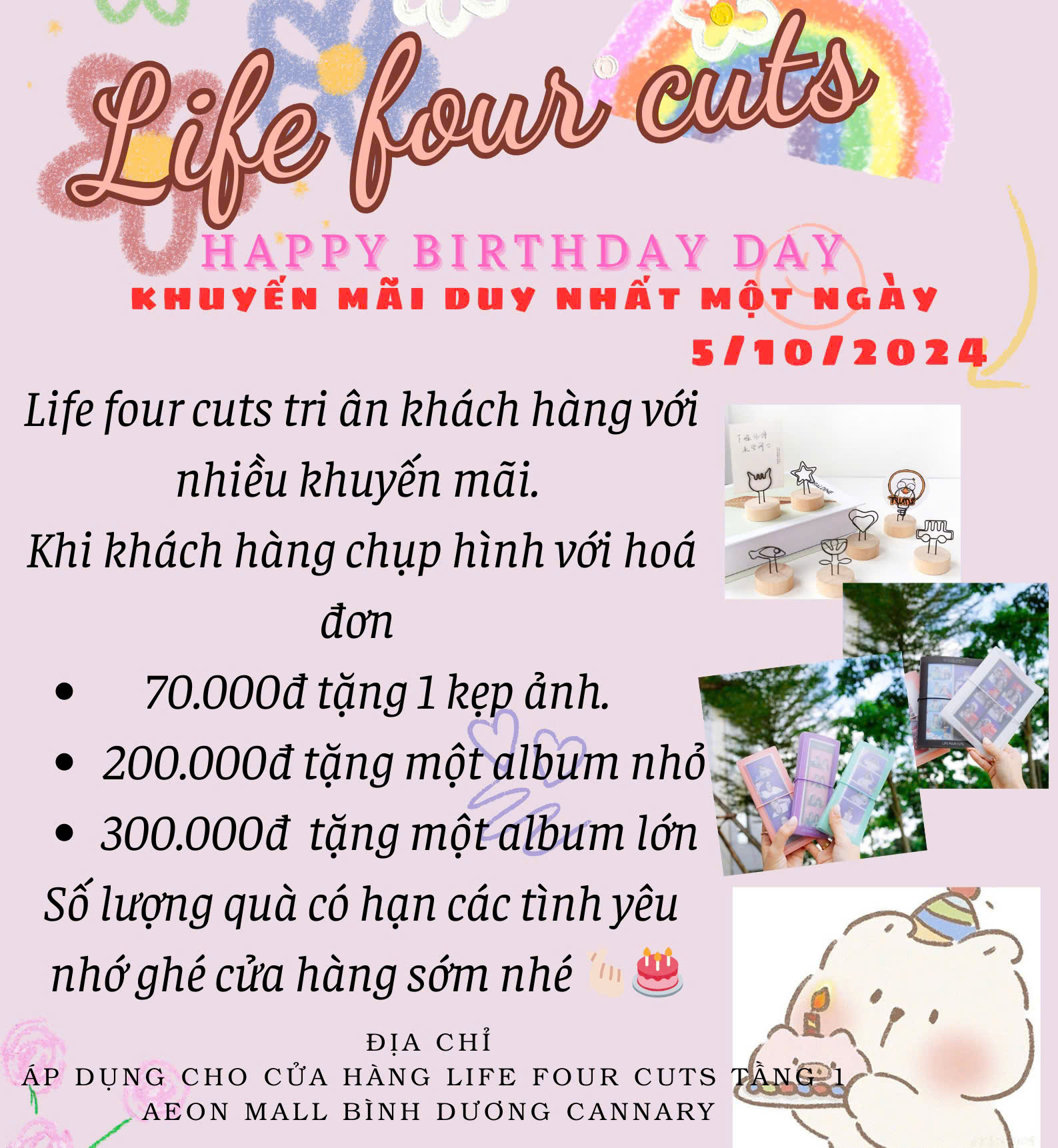 MỪNG SINH NHẬT 1 TUỔI LIFE4CUTS - KHUYẾN MÃI DUY NHẤT NGÀY 5/10