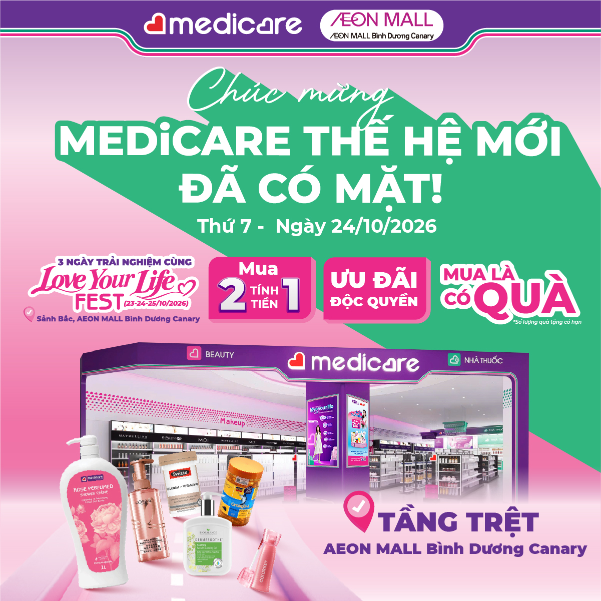 MEDiCARE THẾ HỆ MỚI ĐÃ CÓ MẶT TẠI AEON MALL BÌNH DƯƠNG CANARY