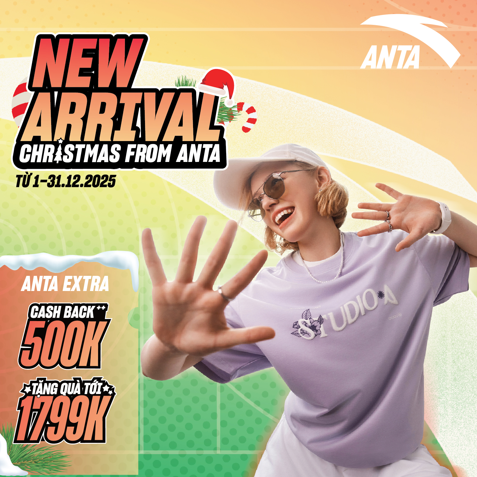 ANTA - ĐÓN GIÁNG SINH CÙNG BỘ SƯU TẬP MỚI, ANTA HOÀN TIỀN TỚI 500K, TẶNG QUÀ TỚI 1799K