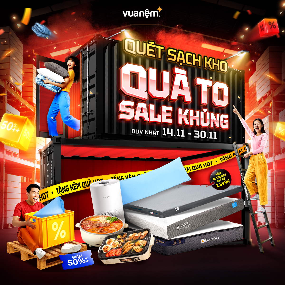 VUA NỆM - QUÉT SẠCH KHO, SALE TO QUÀ KHỦNG