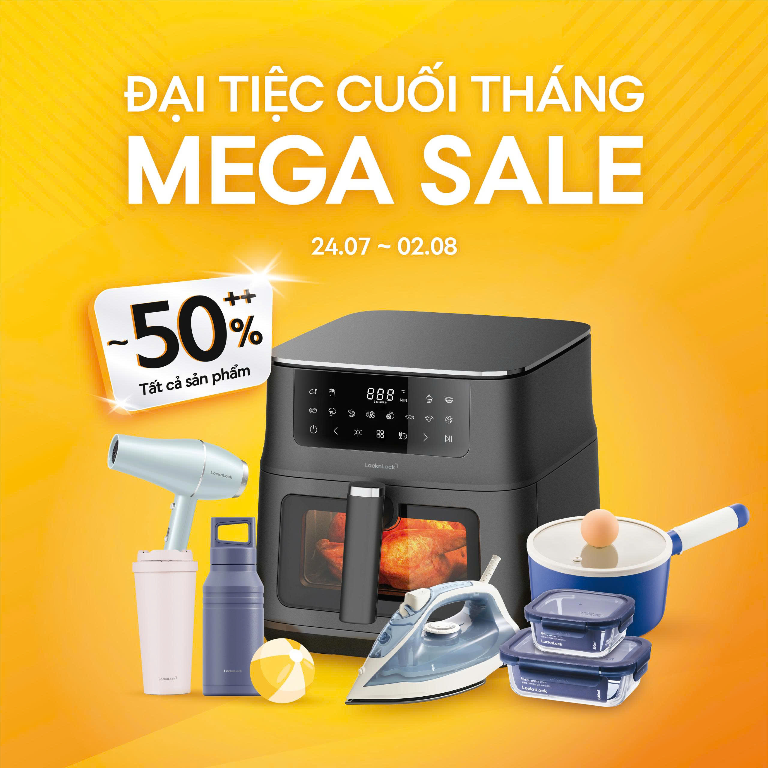 LOCKNLOCK | MEGA SALE – ĐẠI TIỆC CUỐI THÁNG, ƯU ĐÃI ĐẾN 50%