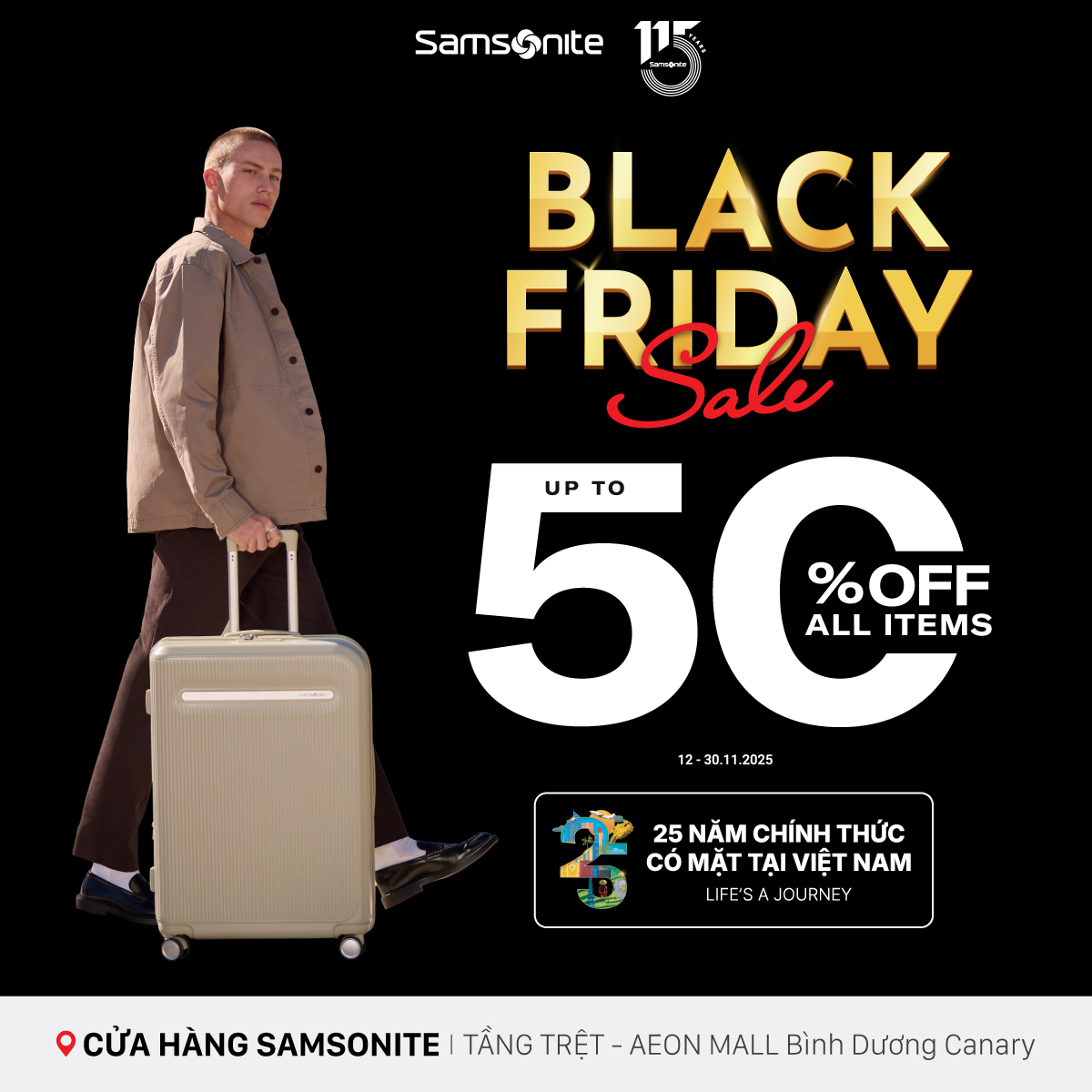 SAMSONITE I BLACK FRIDAY - Tận hưởng ƯU ĐÃI đến 50%