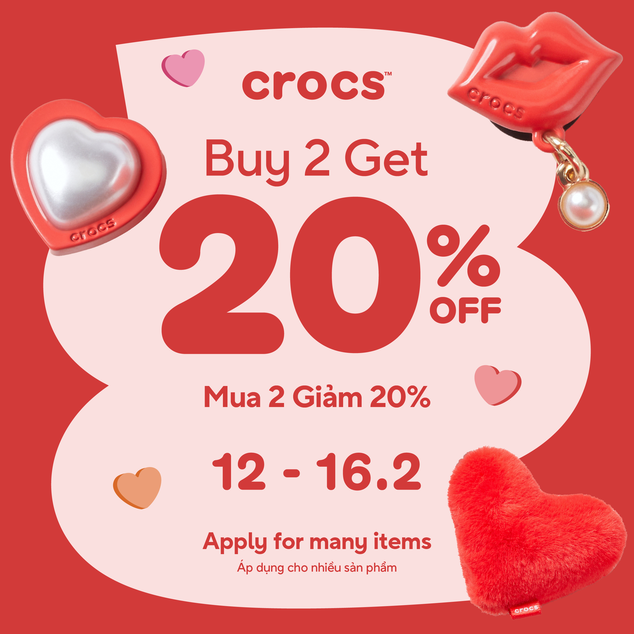 CROCS | ĐI CHUNG ĐÔI, VỀ CHUNG DEAL VALENTINE ❤️❤️