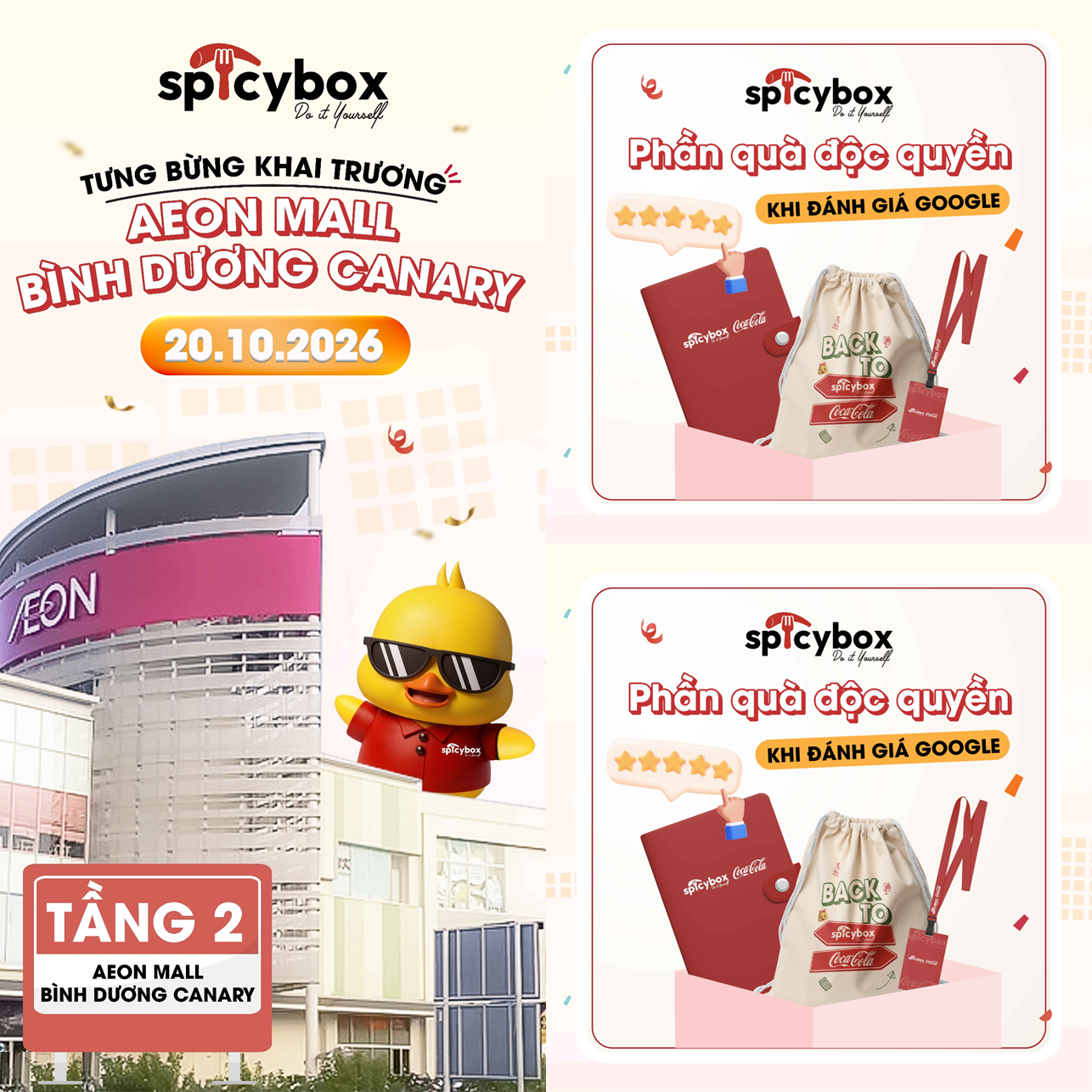 SPICY BOX | THÊM CHỖ ĂN, THÊM KÈO VUI! SPICY BOX CẬP BẾN AEON MALL BÌNH DƯƠNG CANARY NGAY 20/10!