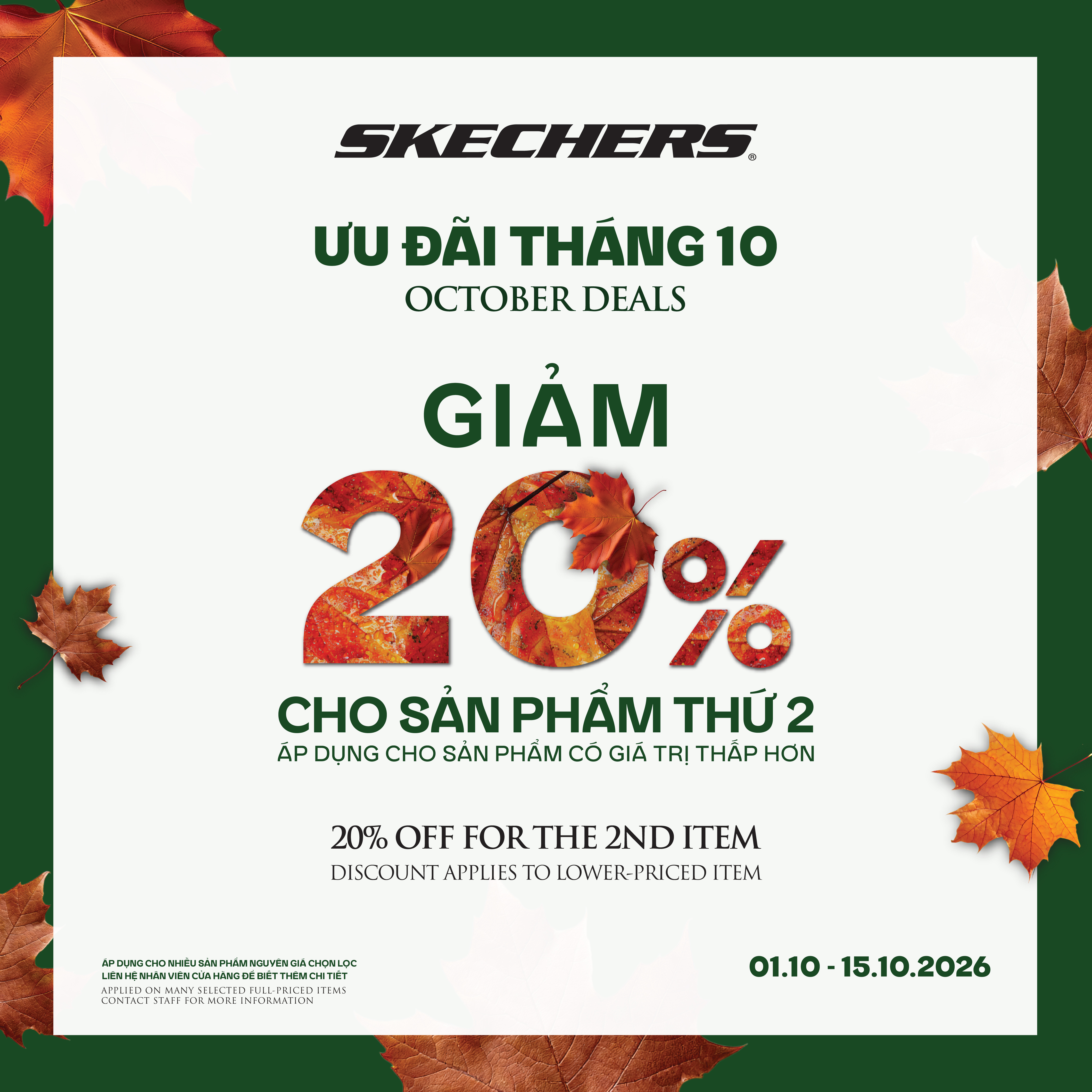 SKECHERS | OCTOBER DEALS - CHÀO THÁNG MỚI, SĂN DEAL HỜI