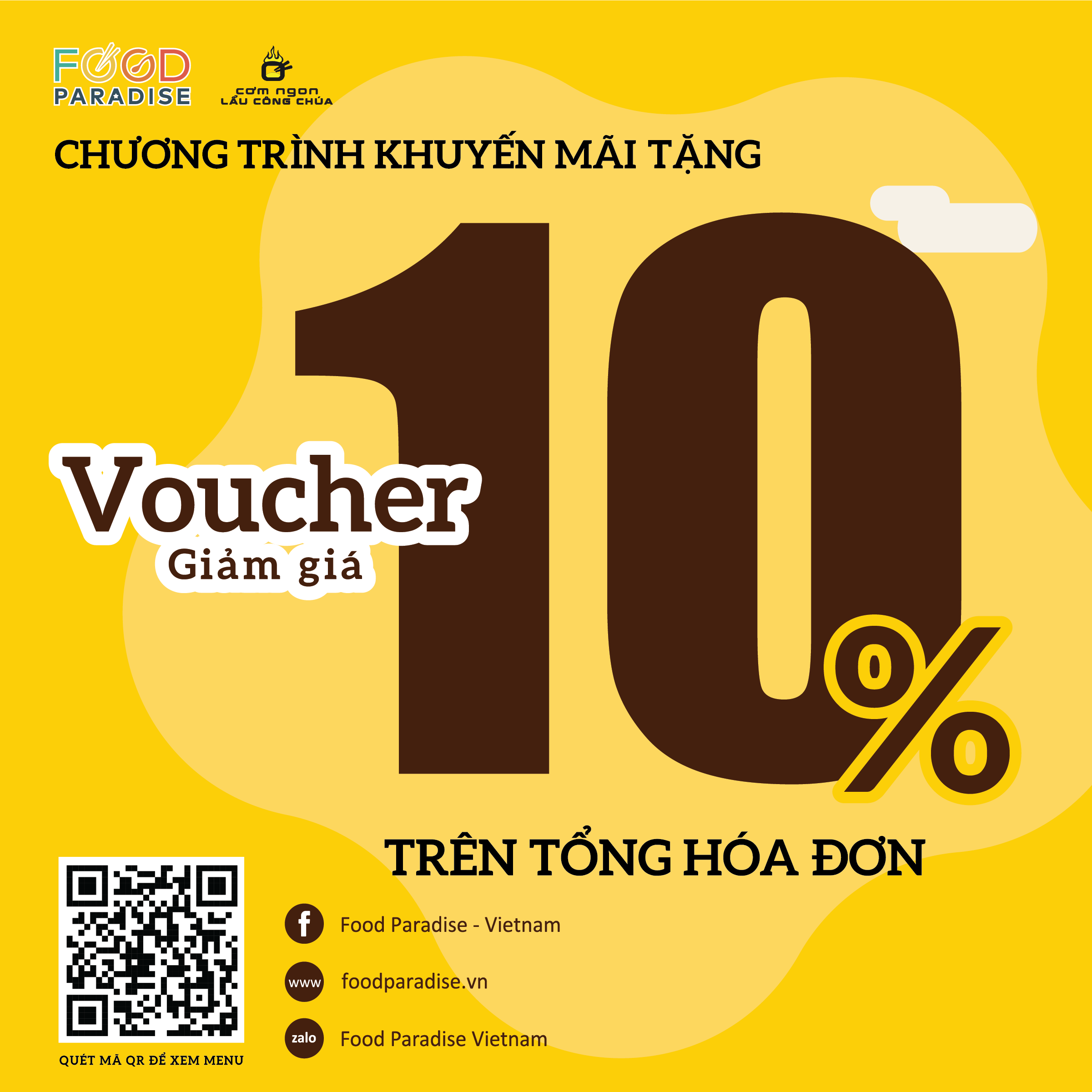 CƠM NGON LẨU CÔNG CHÚA - KHUYẾN MÃI GIẢM GIÁ 10%
