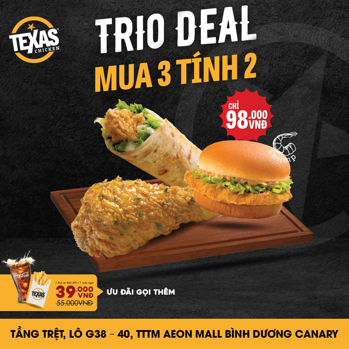 TEXAS CHICKEN | CỰC HOT MUA 3 TÍNH 2 CÙNG TRIO DEAL